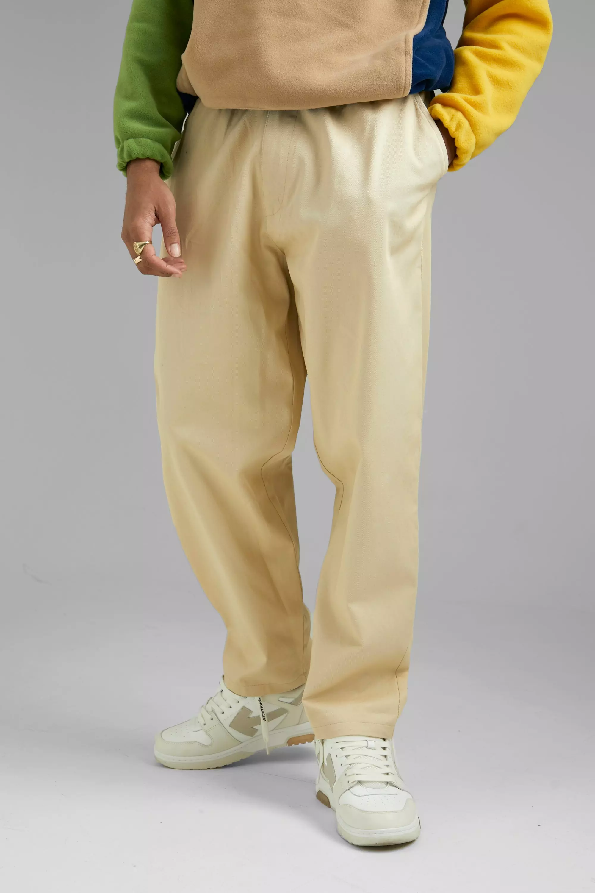 Stone Elastic Waist Skate Cropped Chino Trouser alternative image