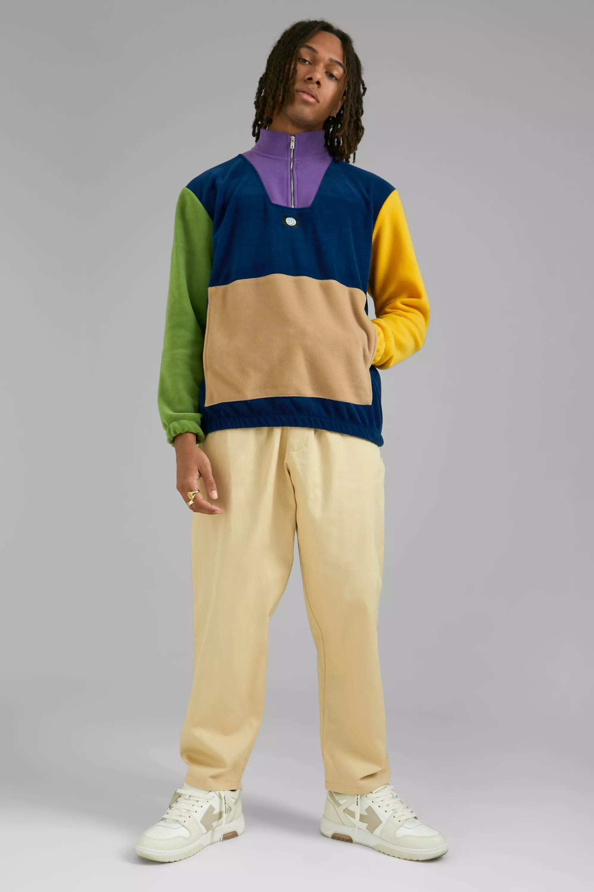 Stone Elastic Waist Skate Cropped Chino Trouser alternative image