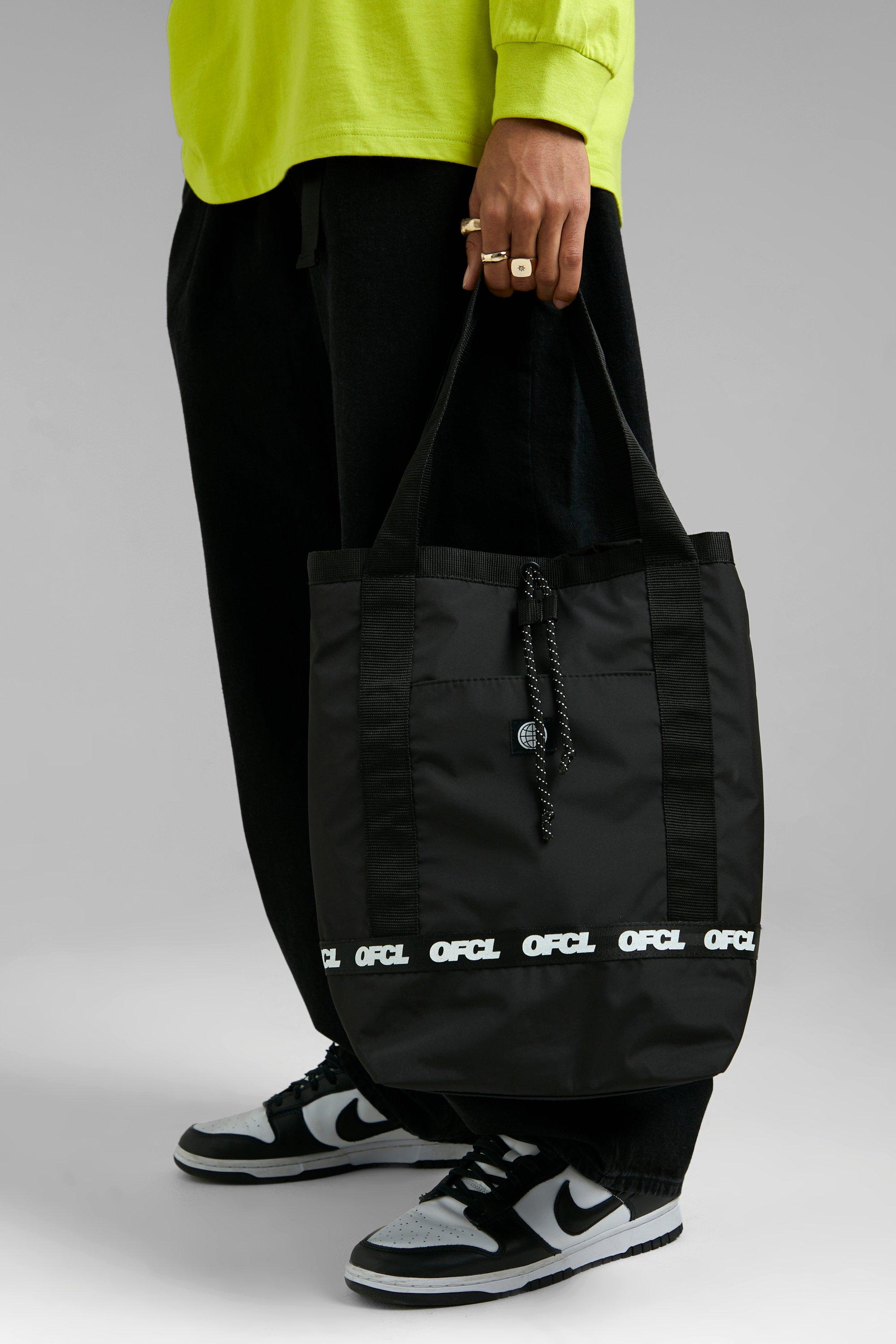 XL black nylon shopper bag