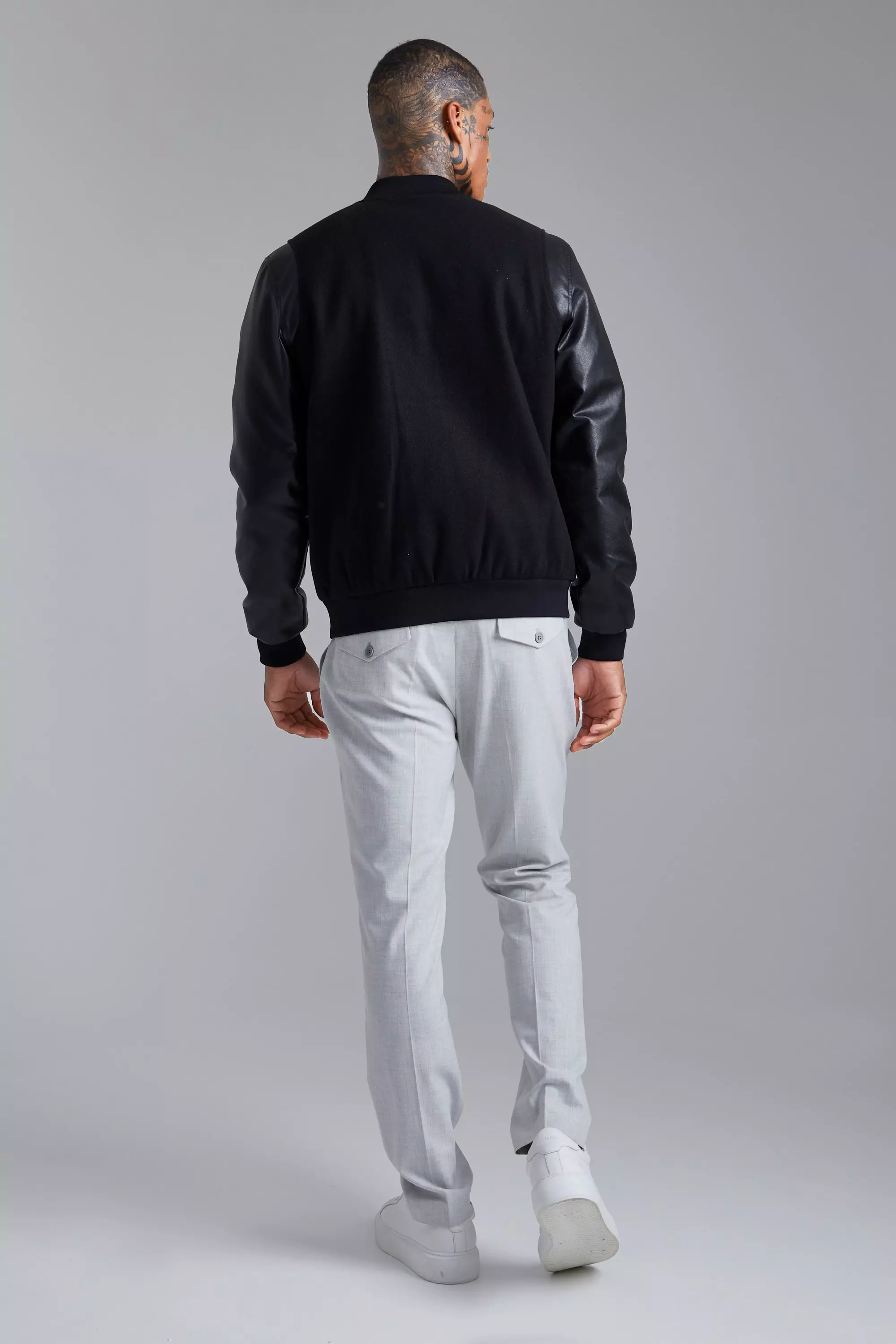Tonal Limited Edition Melton Bomber | boohooMAN USA