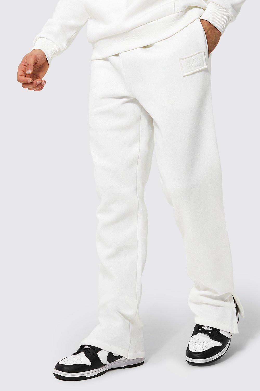 Boohooman white joggers sale