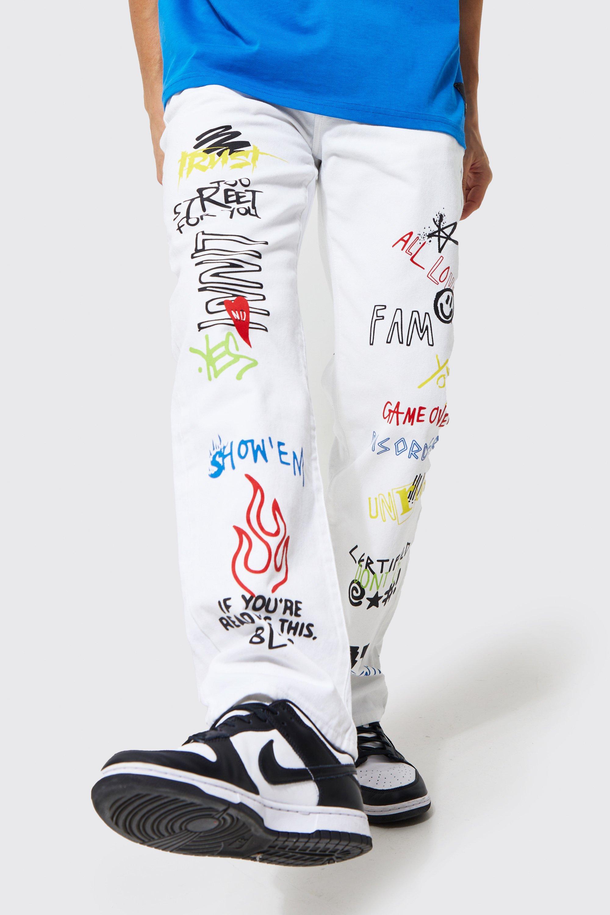 【Knuth Marf】graffiti pants/white Knuth Marf - graffiti pants / グラフィックパンツ (アイボリー