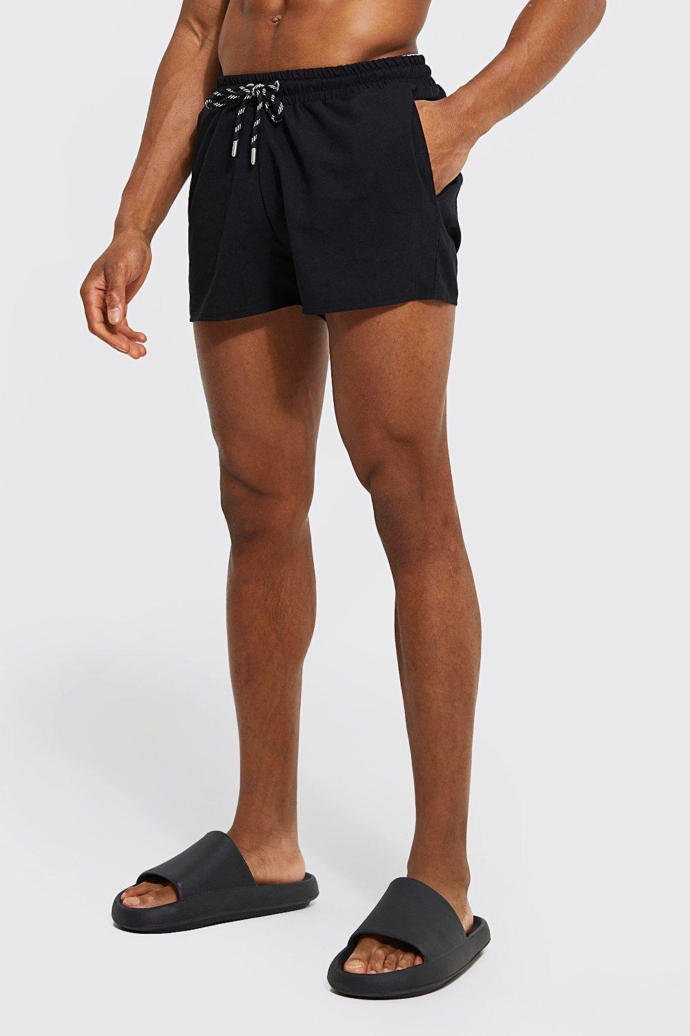 ASOS DESIGN Swim Shorts In Super Short Length In Black