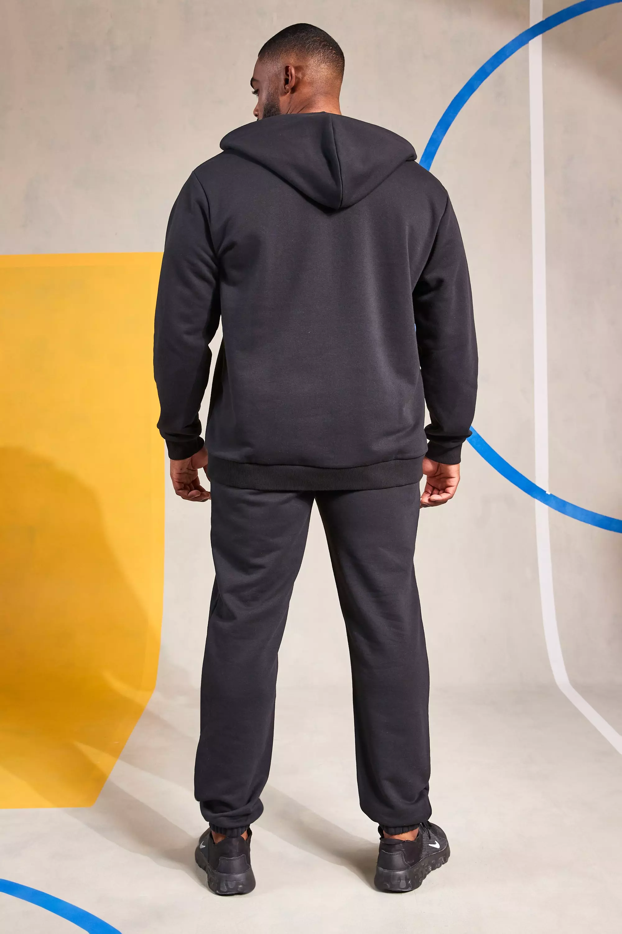 Man Active Gym Hoodie mit Athletic Print, Black alternatives Bild