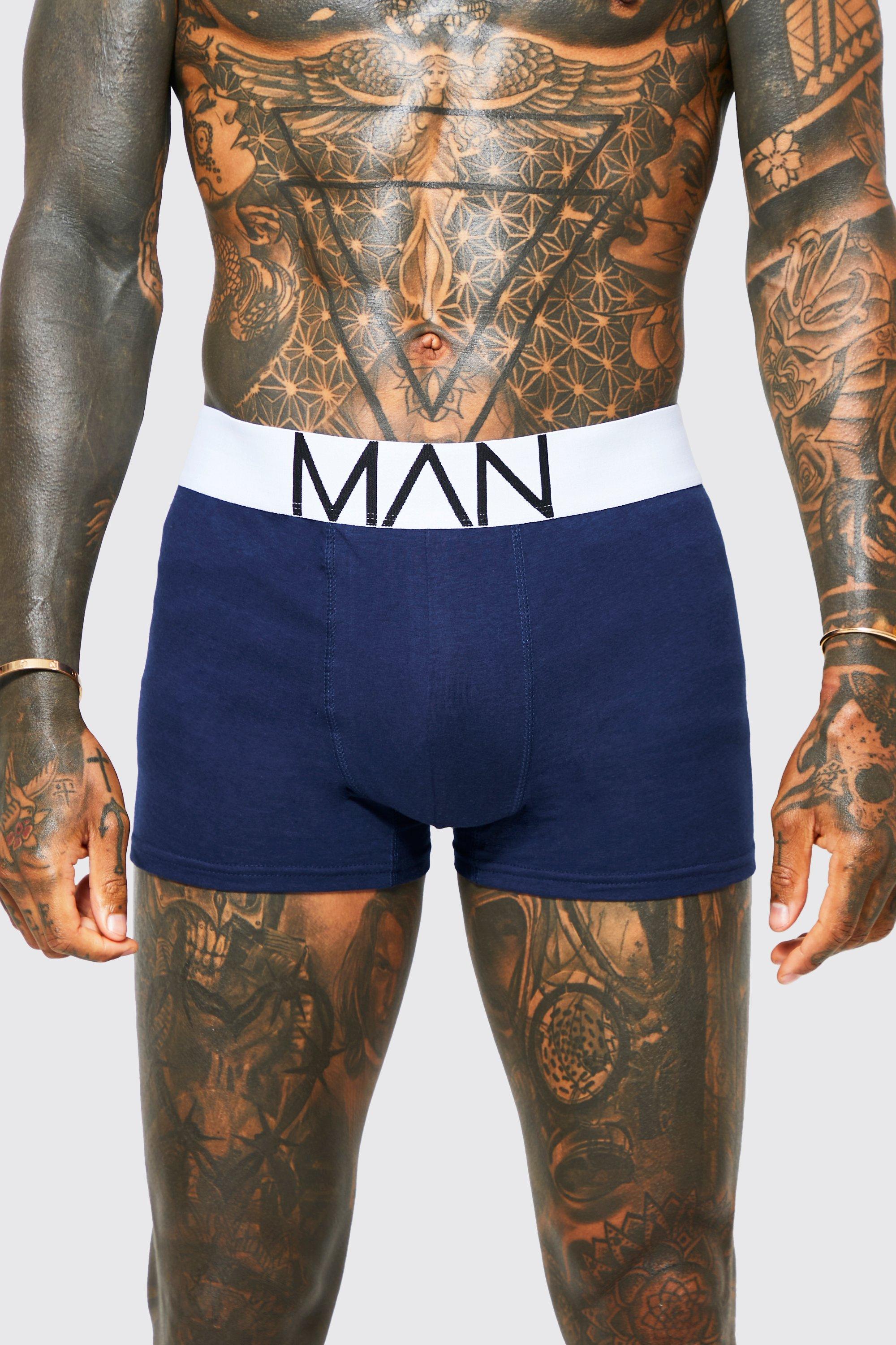 boohooMAN Mens Plus Crown Printed Boxers - Black - Big & Tall