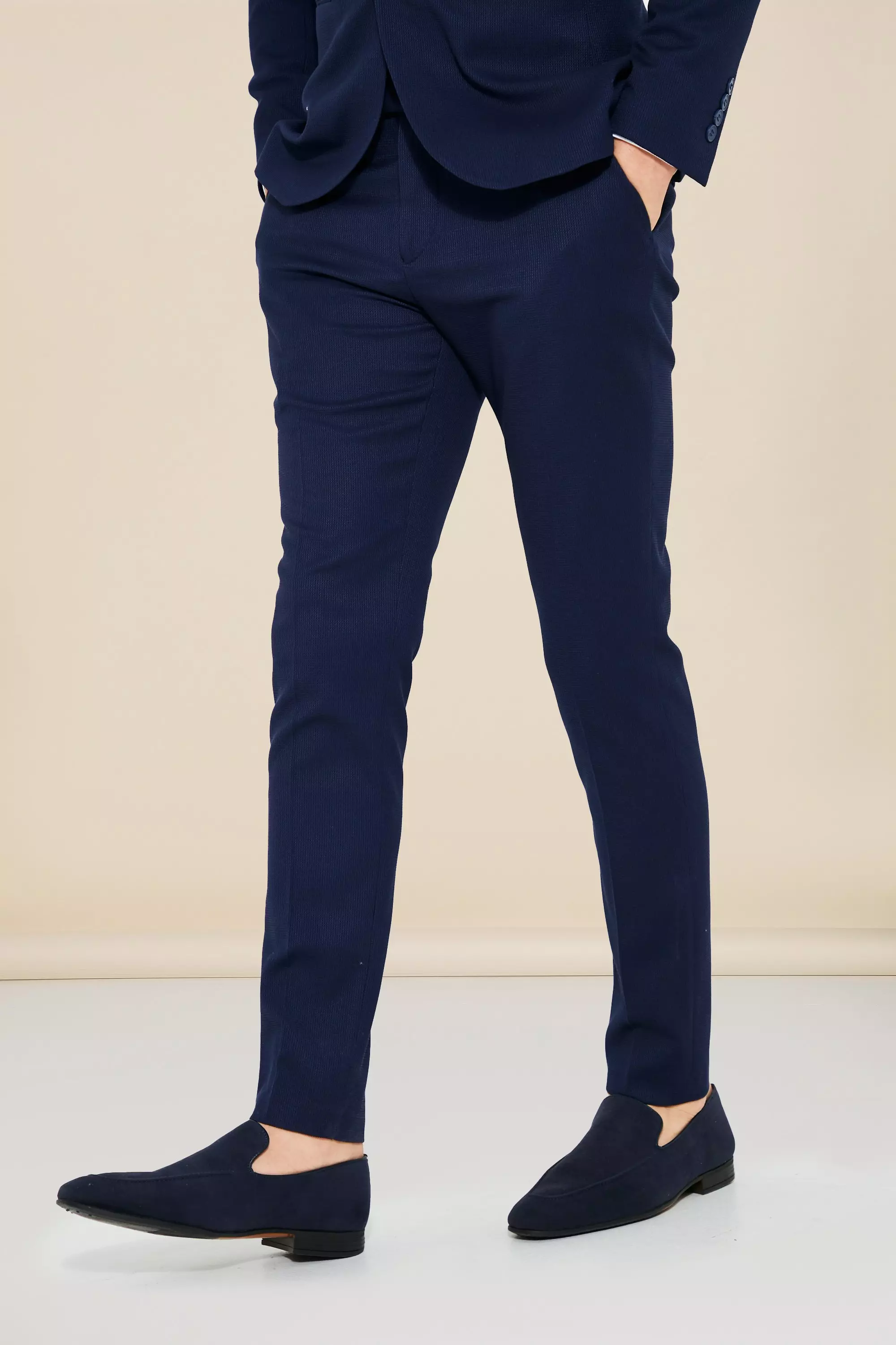 Navy super hot sale skinny suit