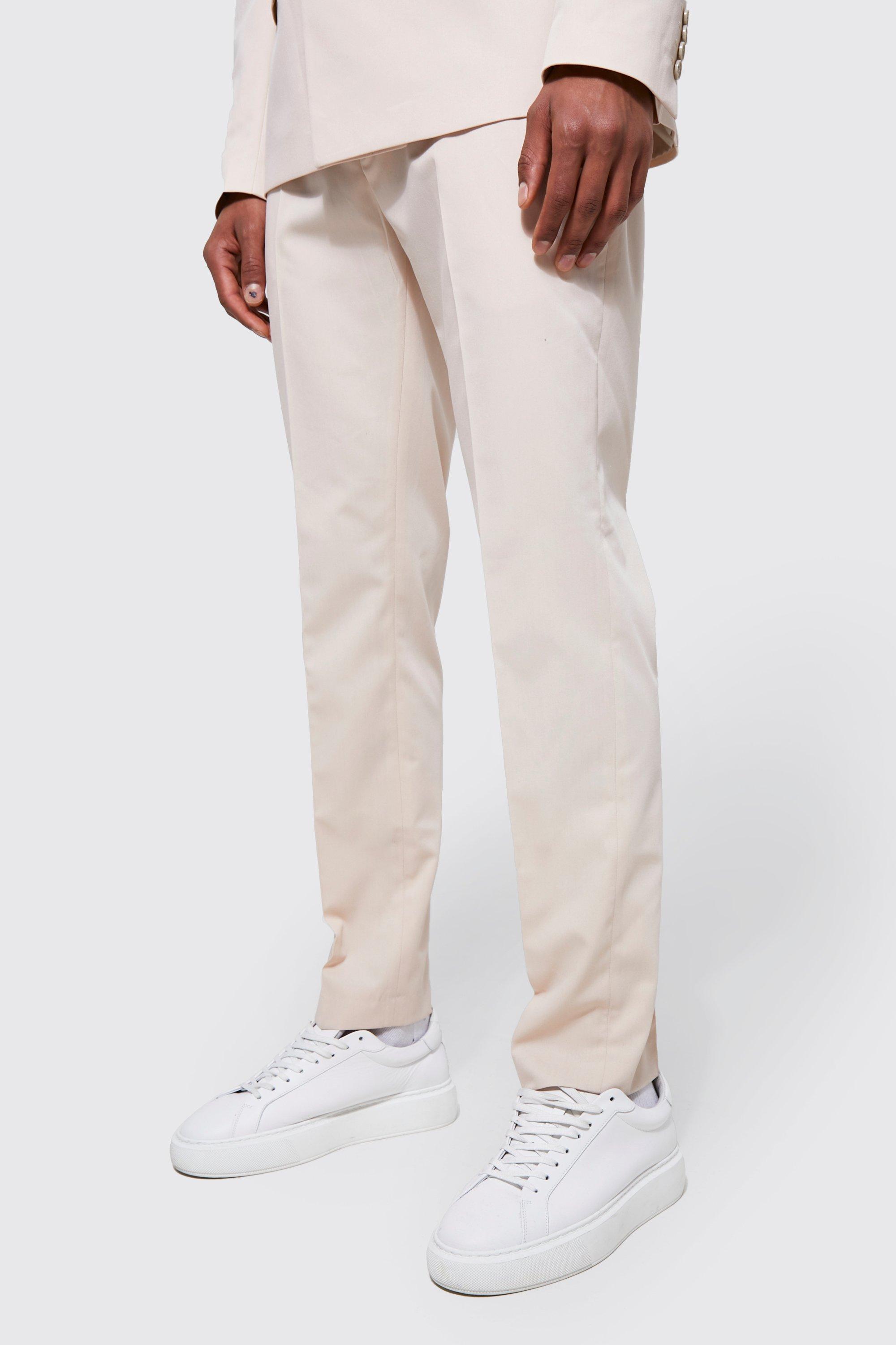 Beige Slim Dress Pants