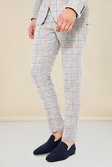 Grey Skinny Check Suit Trousers