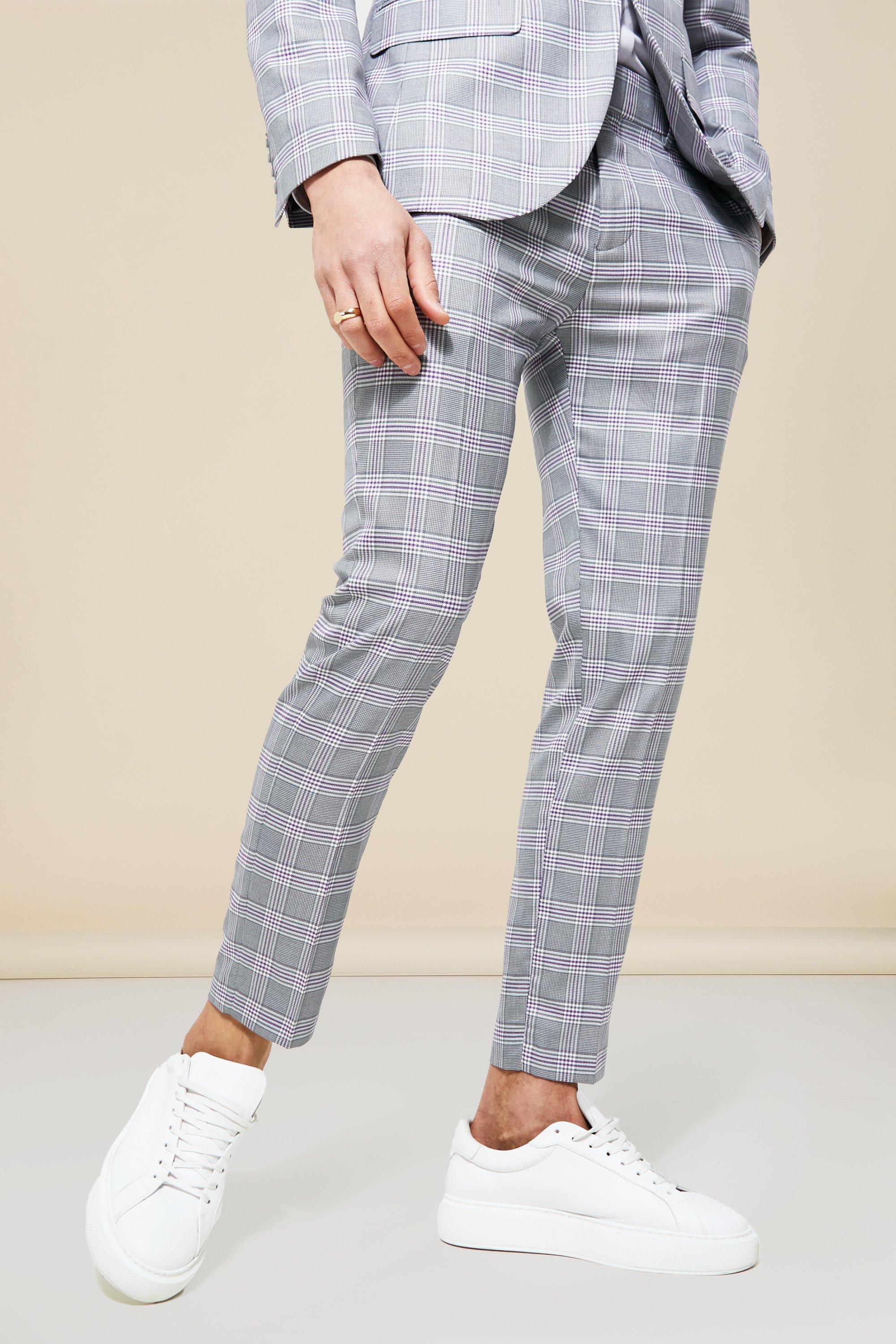 Boohooman hot sale checkered trousers