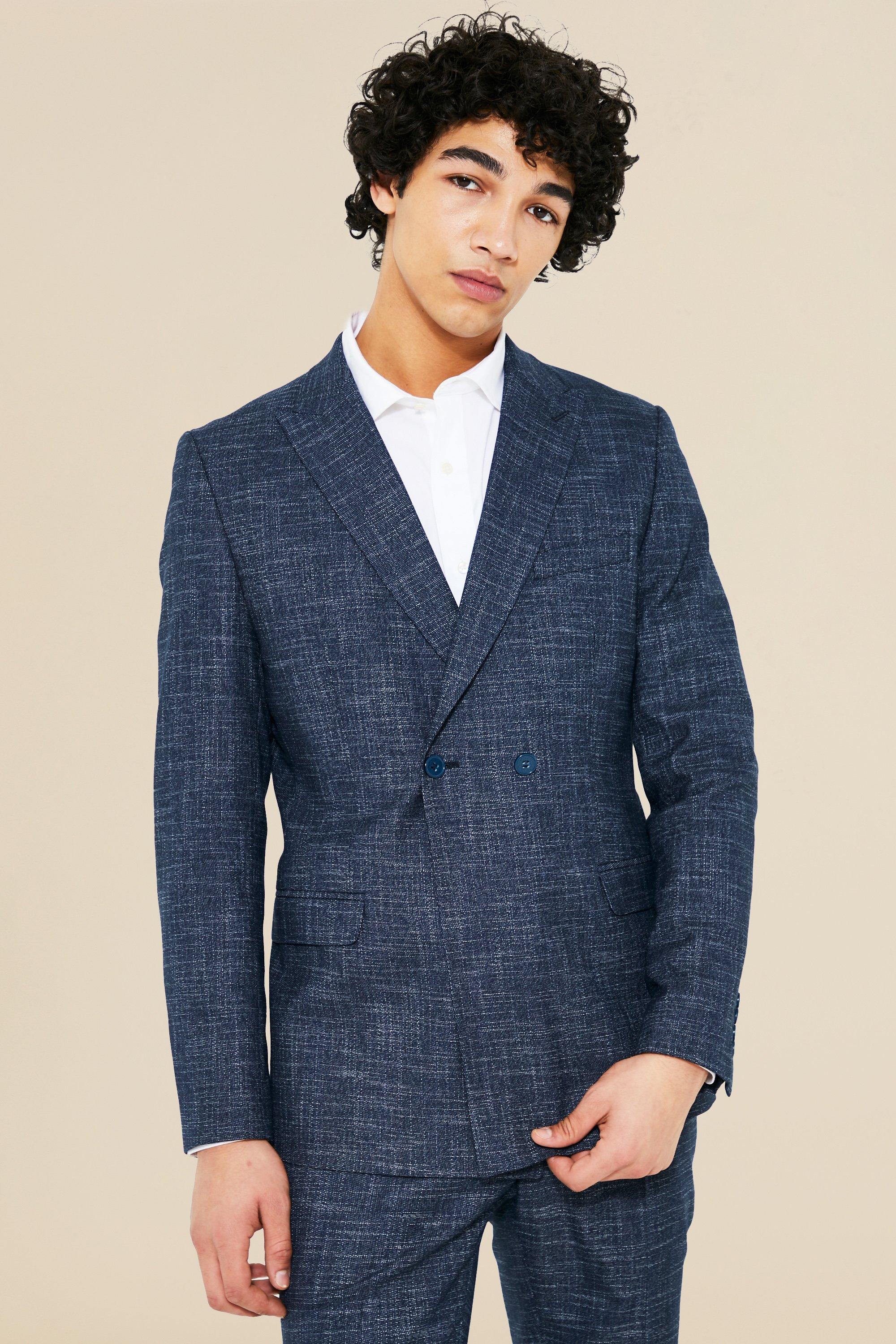 Veste de costume cache-cœur cintrée , Navy