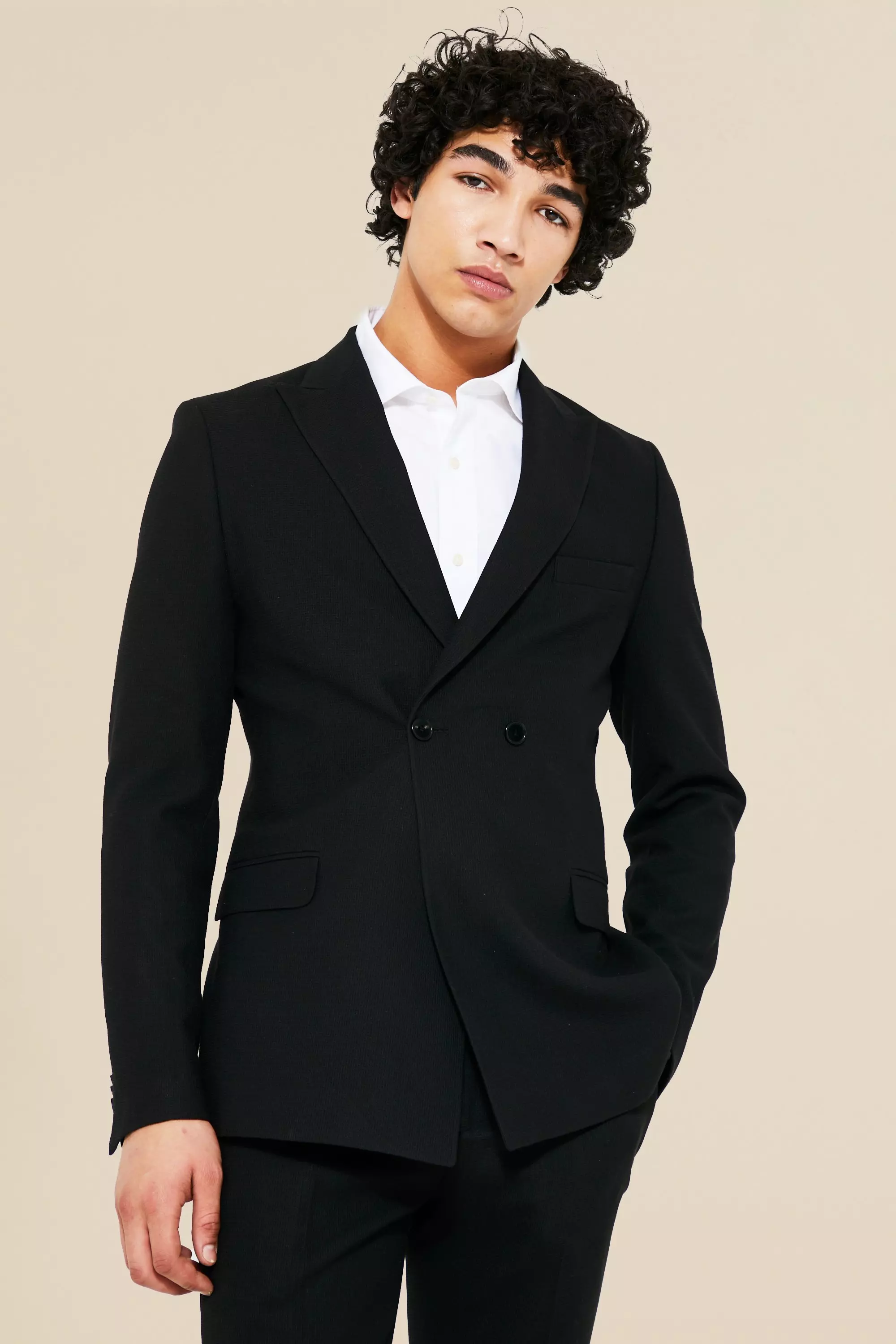 seersucker suit black