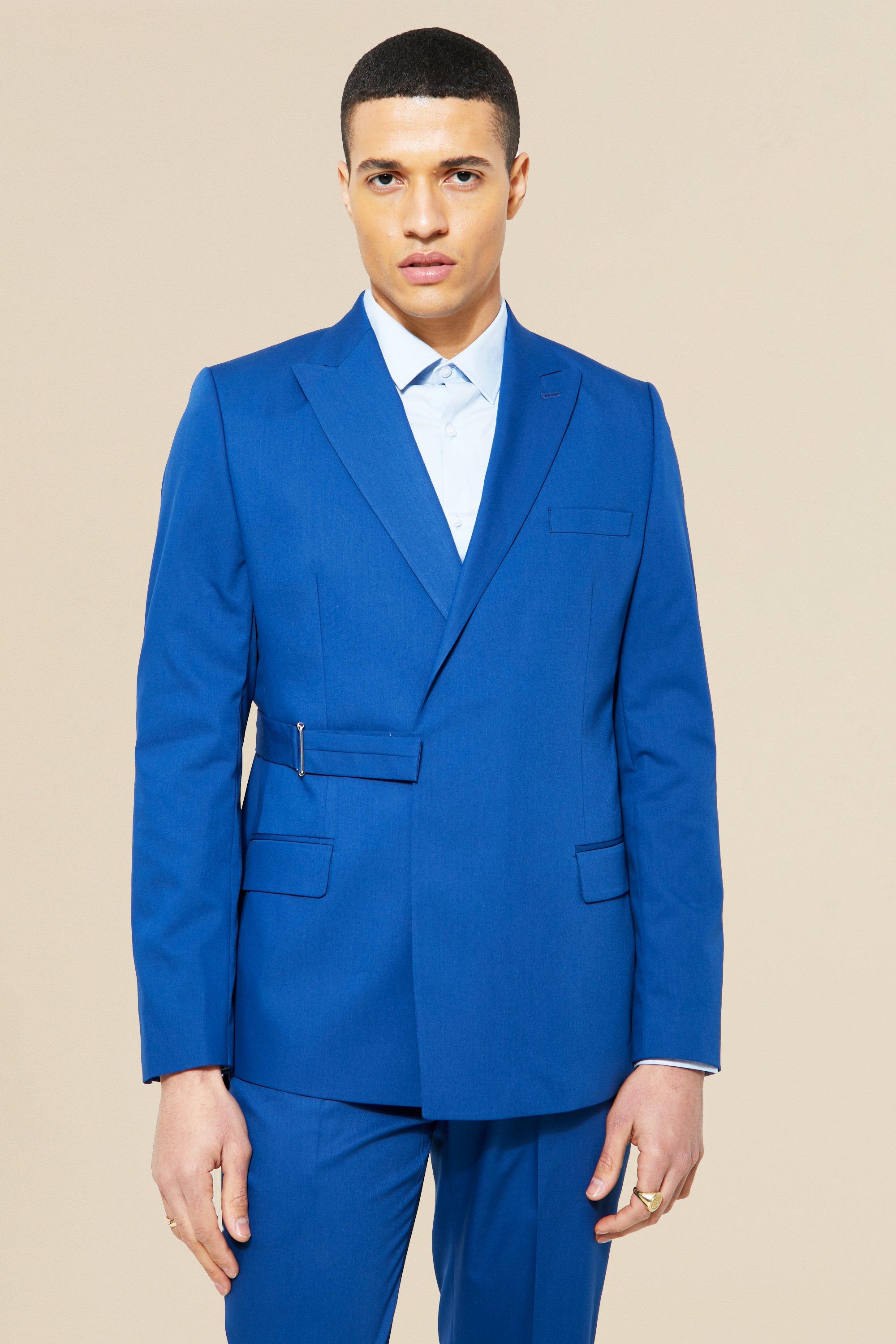 Relaxed Single Breasted Belted Suit Jacket