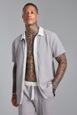 Chemise texturée en jersey à manches courtes, Grey