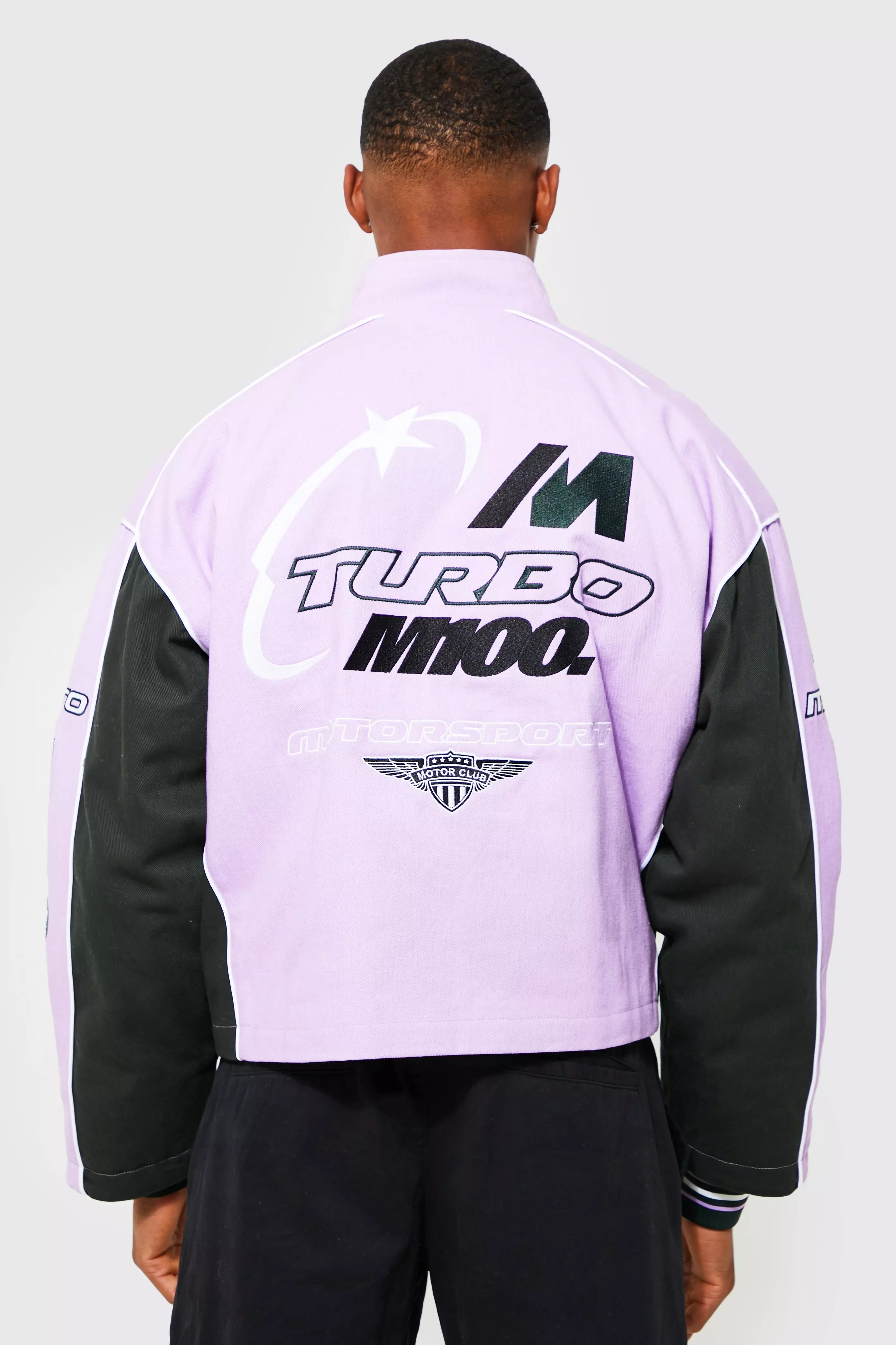 Boxy Turbo Moto Jacket boohooMAN