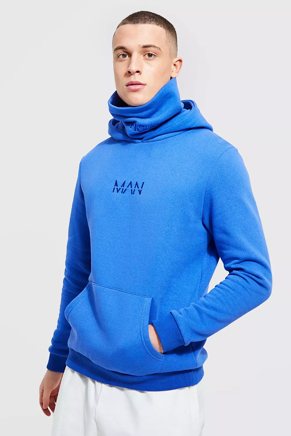 Man Official Jersey Hoodie With Snood boohooMAN UK