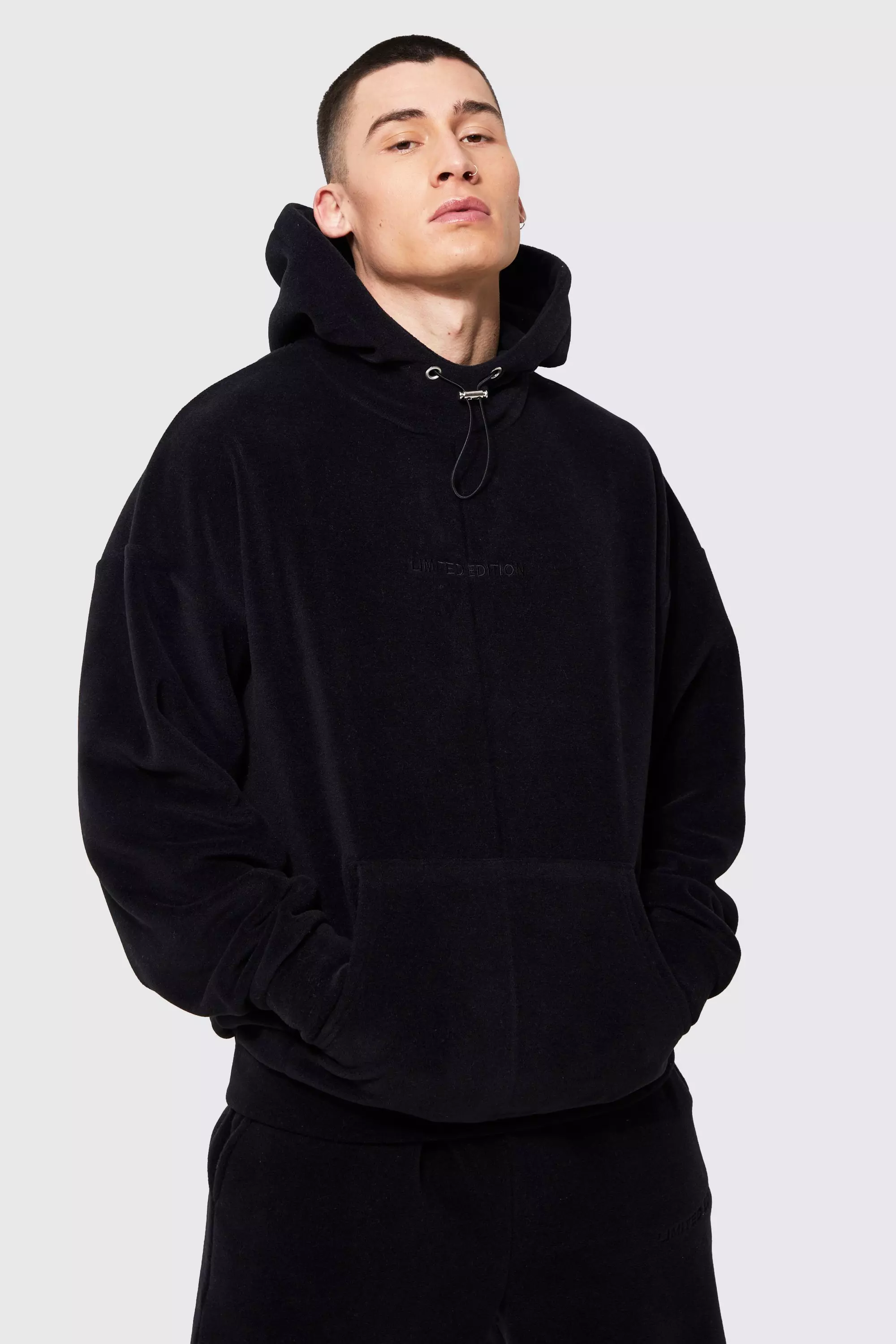 Heavyweight Polar Fleece Hoodie Black