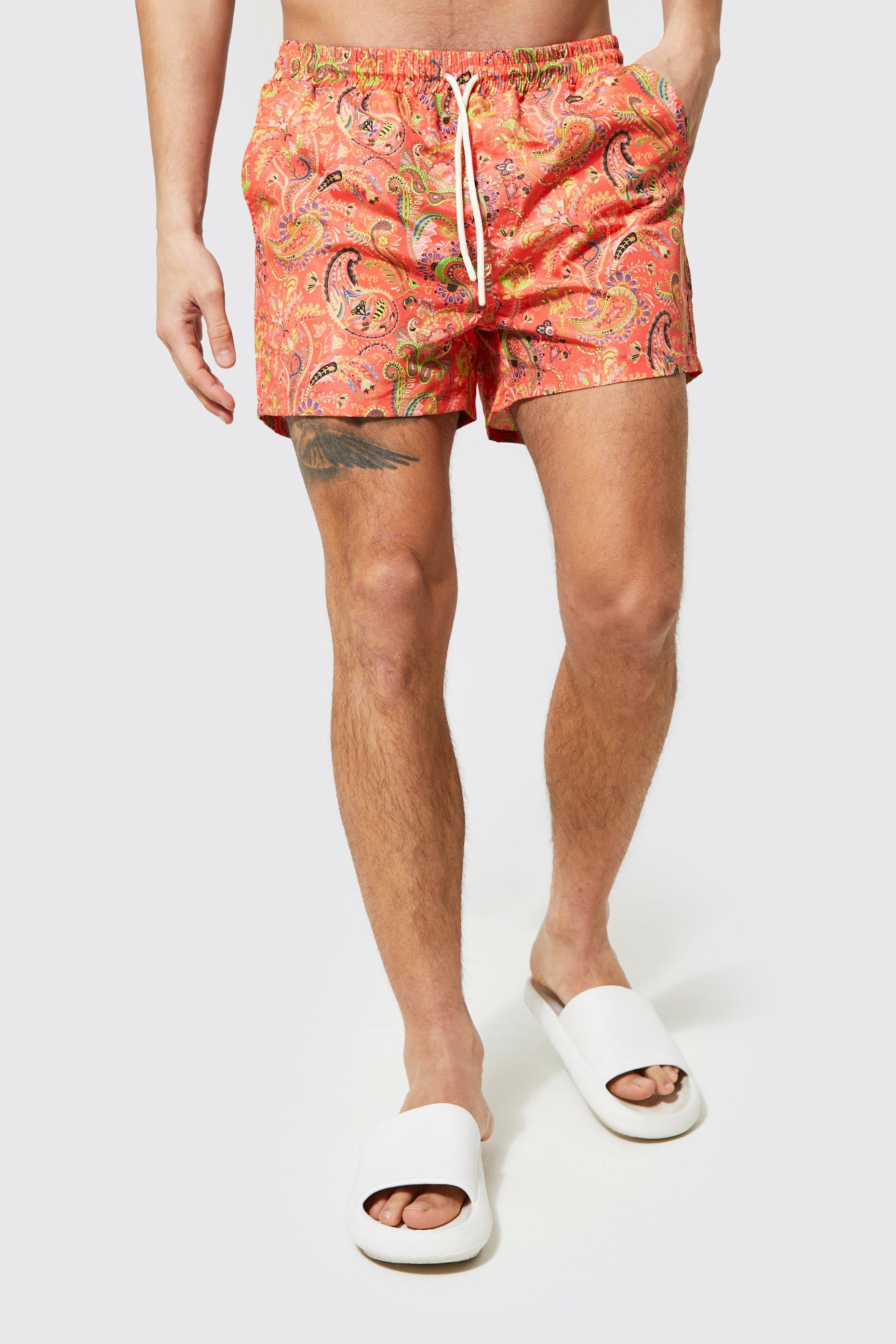 Palm Sunny Paisley Mid-Length Swim Shorts