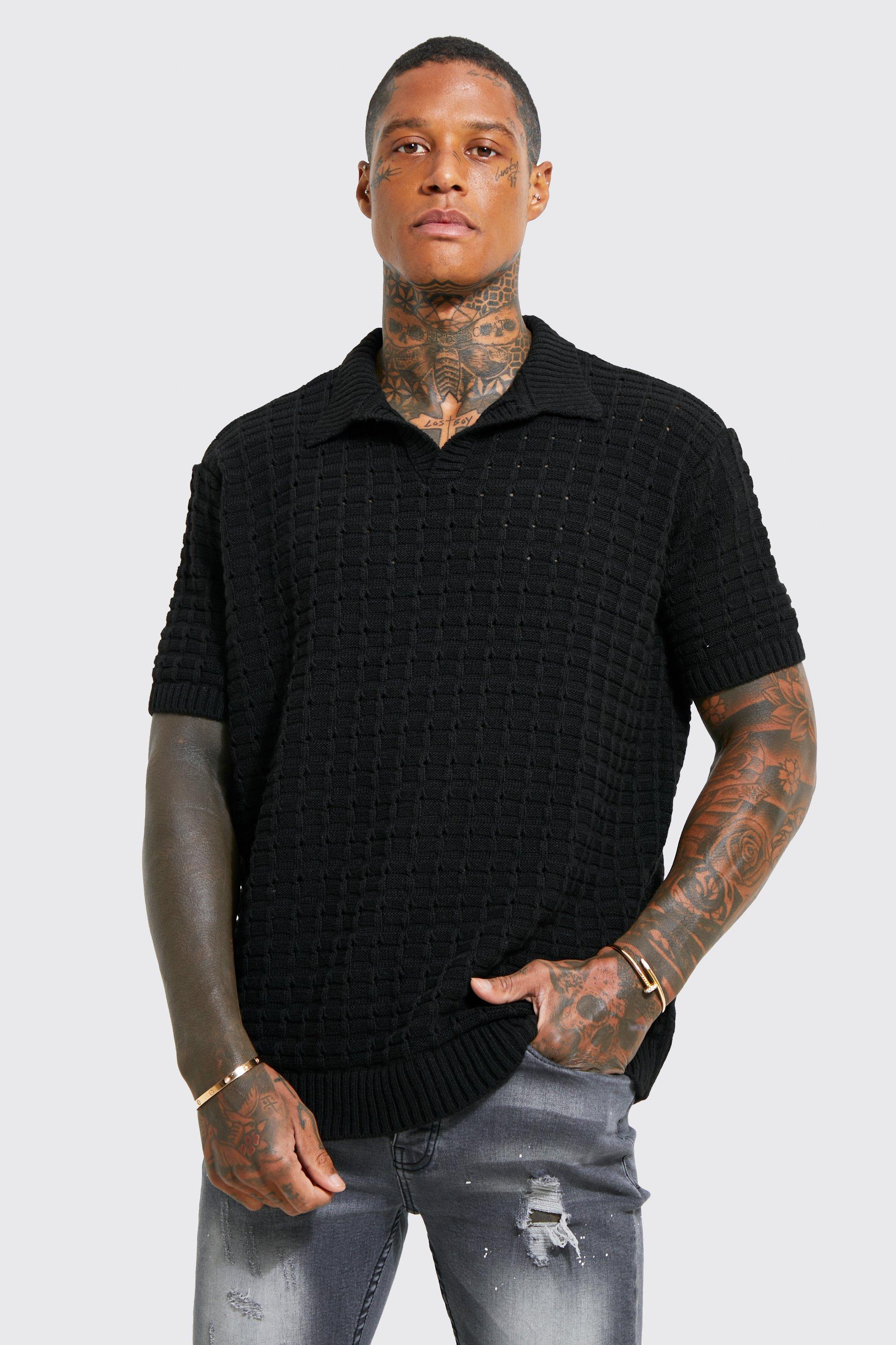 Stitches Men's Polo Shirt - Black - XL