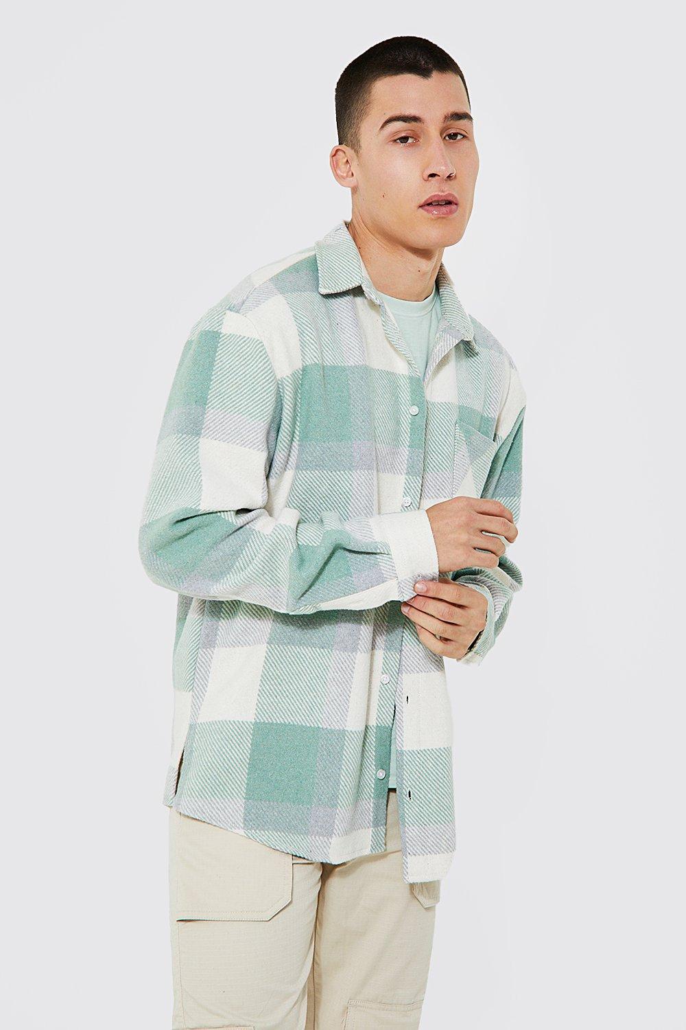 Heavyweight Oversized Flannel Shirt Jacket | boohooMAN USA Heavyweight Oversized Flannel Shirt Jacket | boohooMAN USA