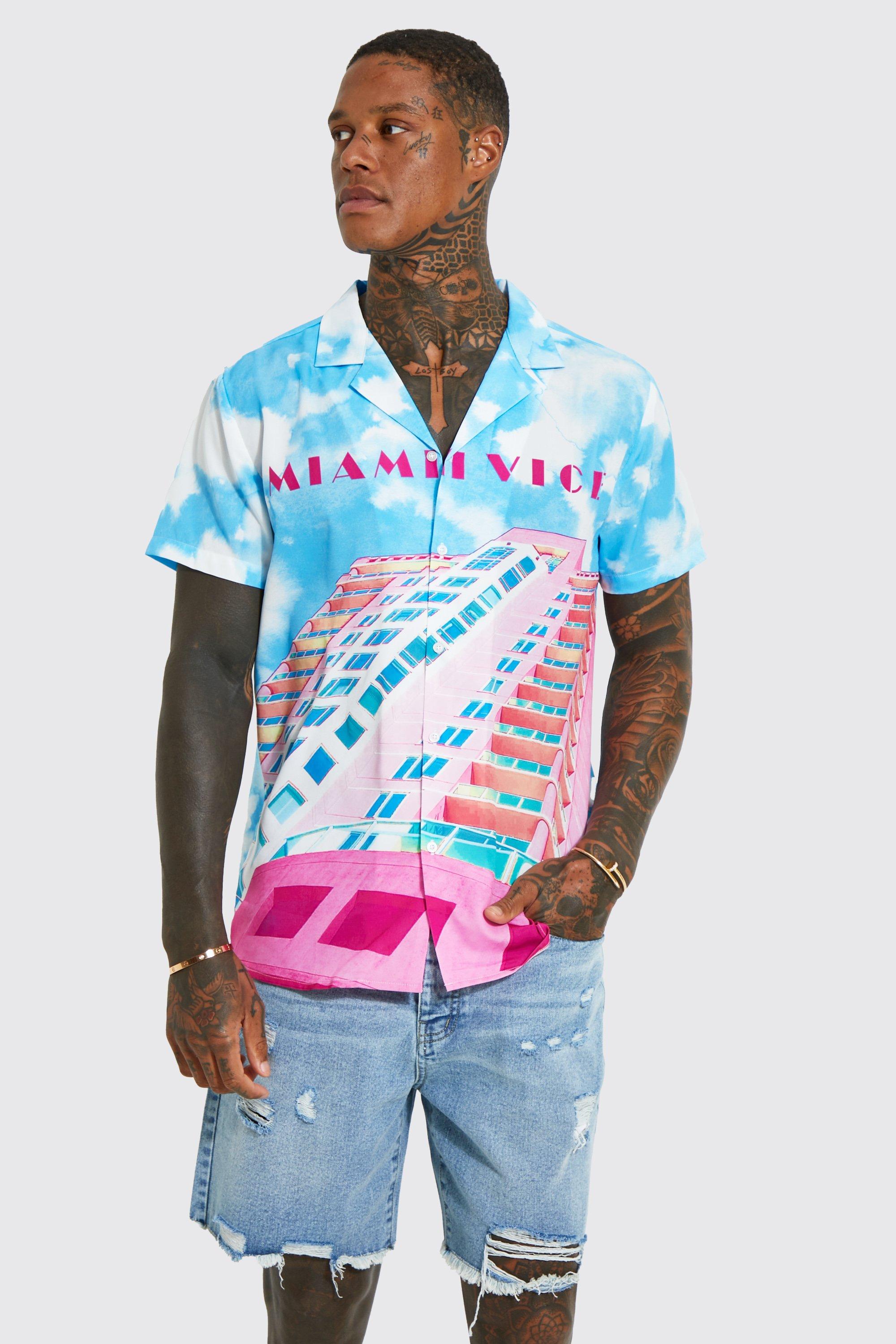 boohooMAN Oversized Miami Vice License T-Shirt - White - Size L