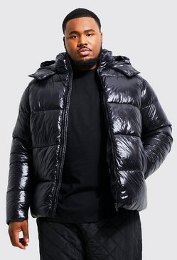 Michealboy Mens Winter Coat Plus Size Long Above Knee Loose Fit Removable Hooded Jacket 