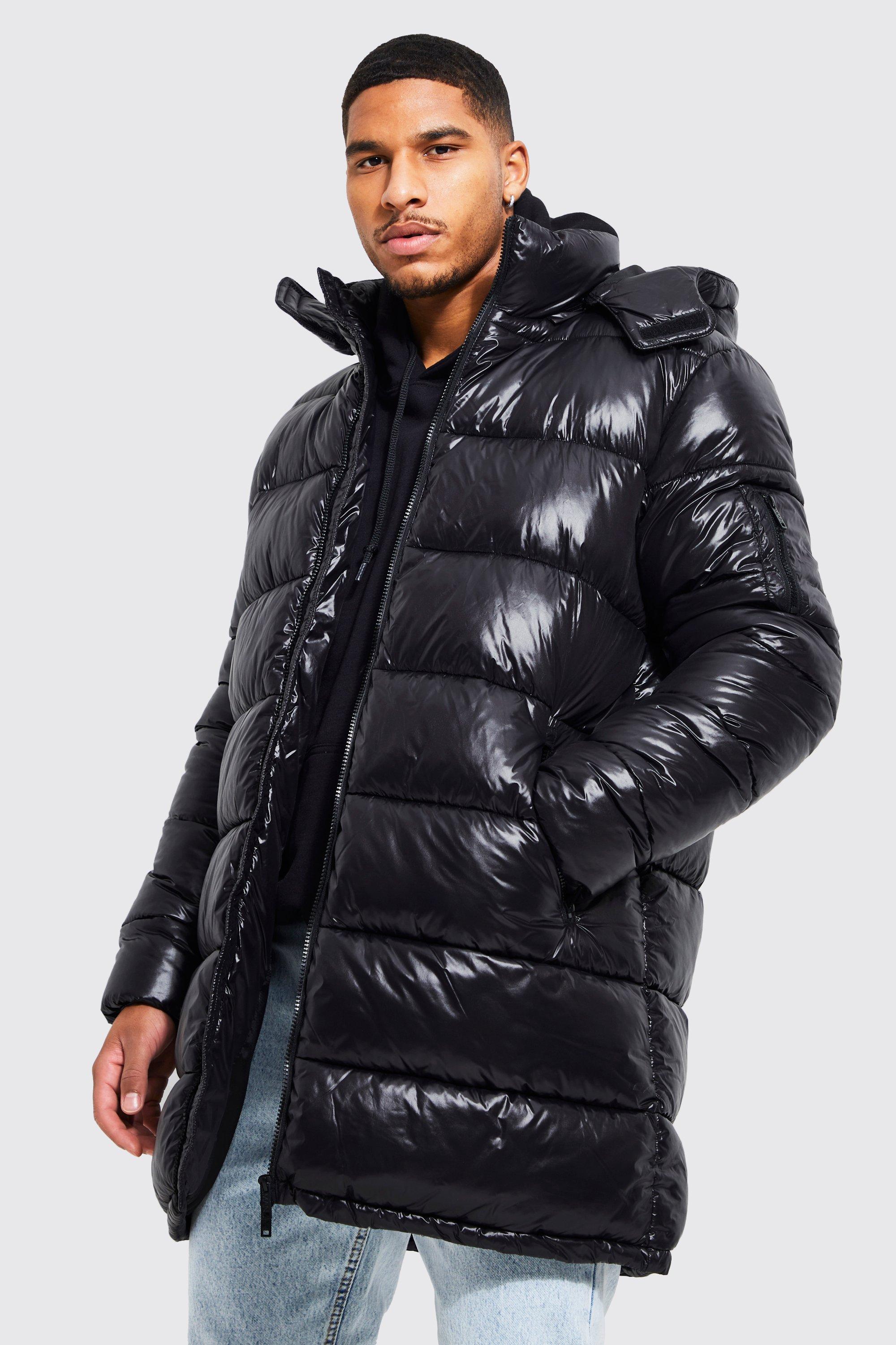 Black shine best sale puffer jacket mens