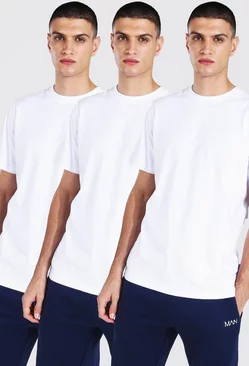 White 3 Pack Basic Crew Neck T-shirt