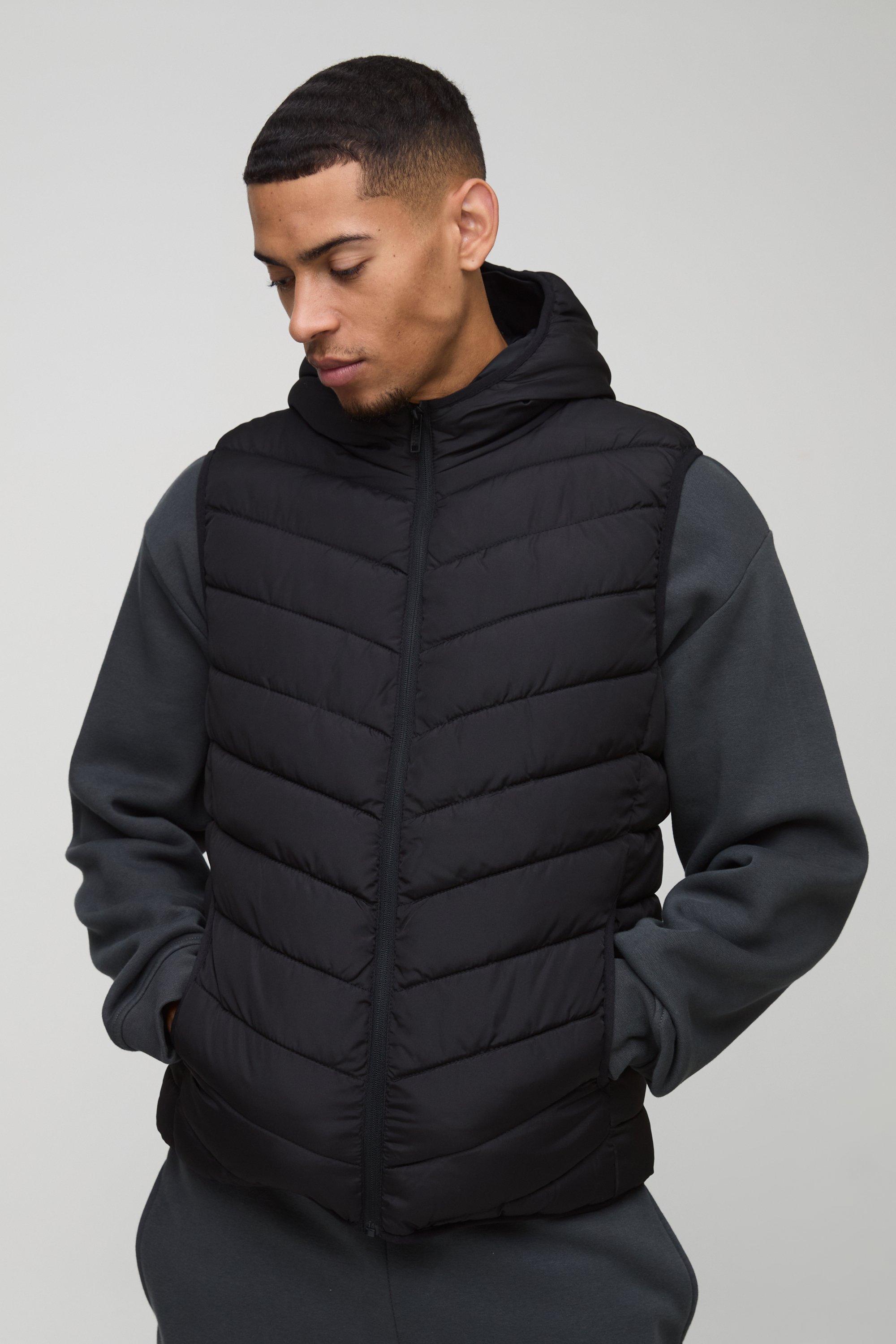 Mens puffer best sale gilet with hood