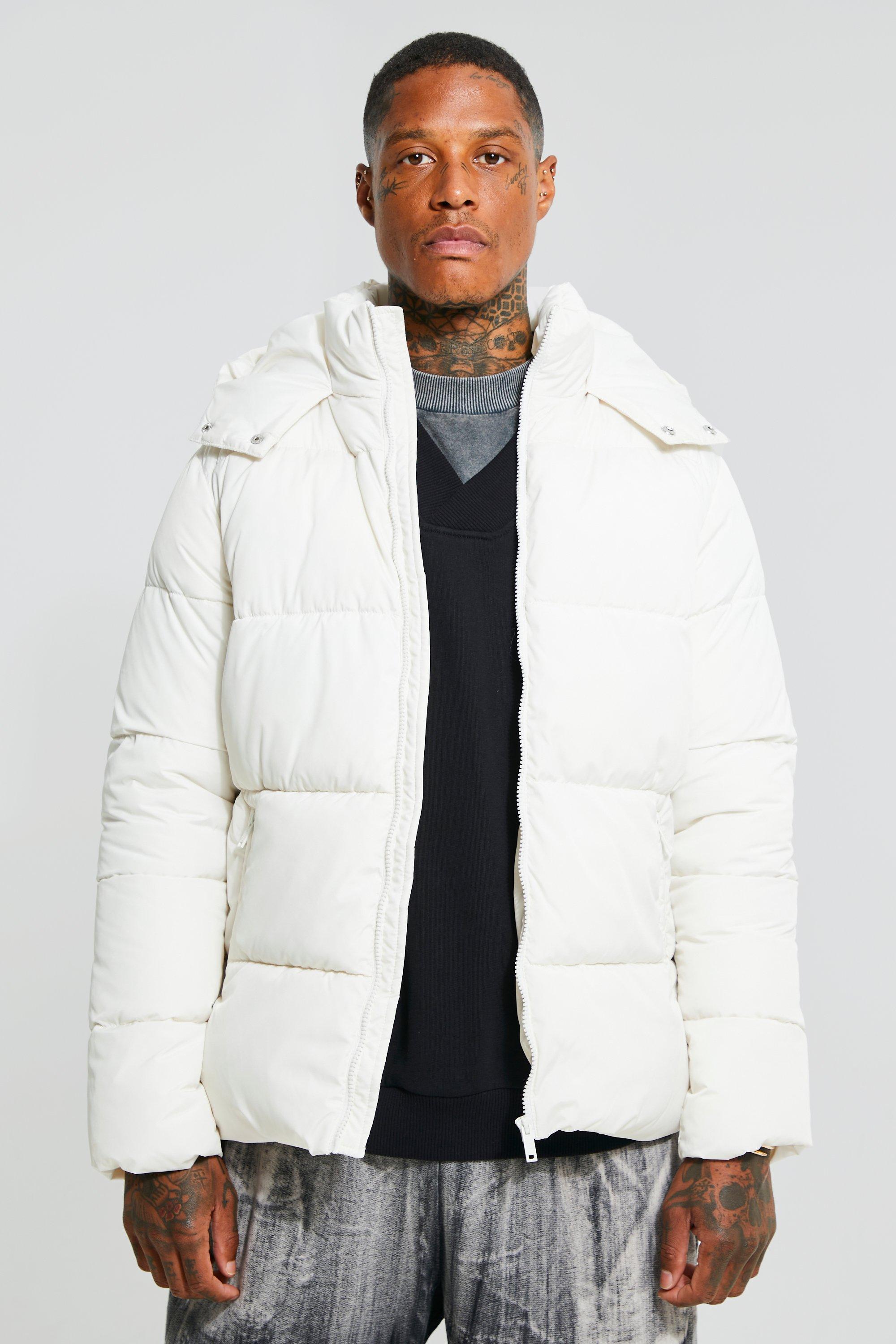 Reflective Puffer Jacket With Contrast Panel | boohooMAN USA