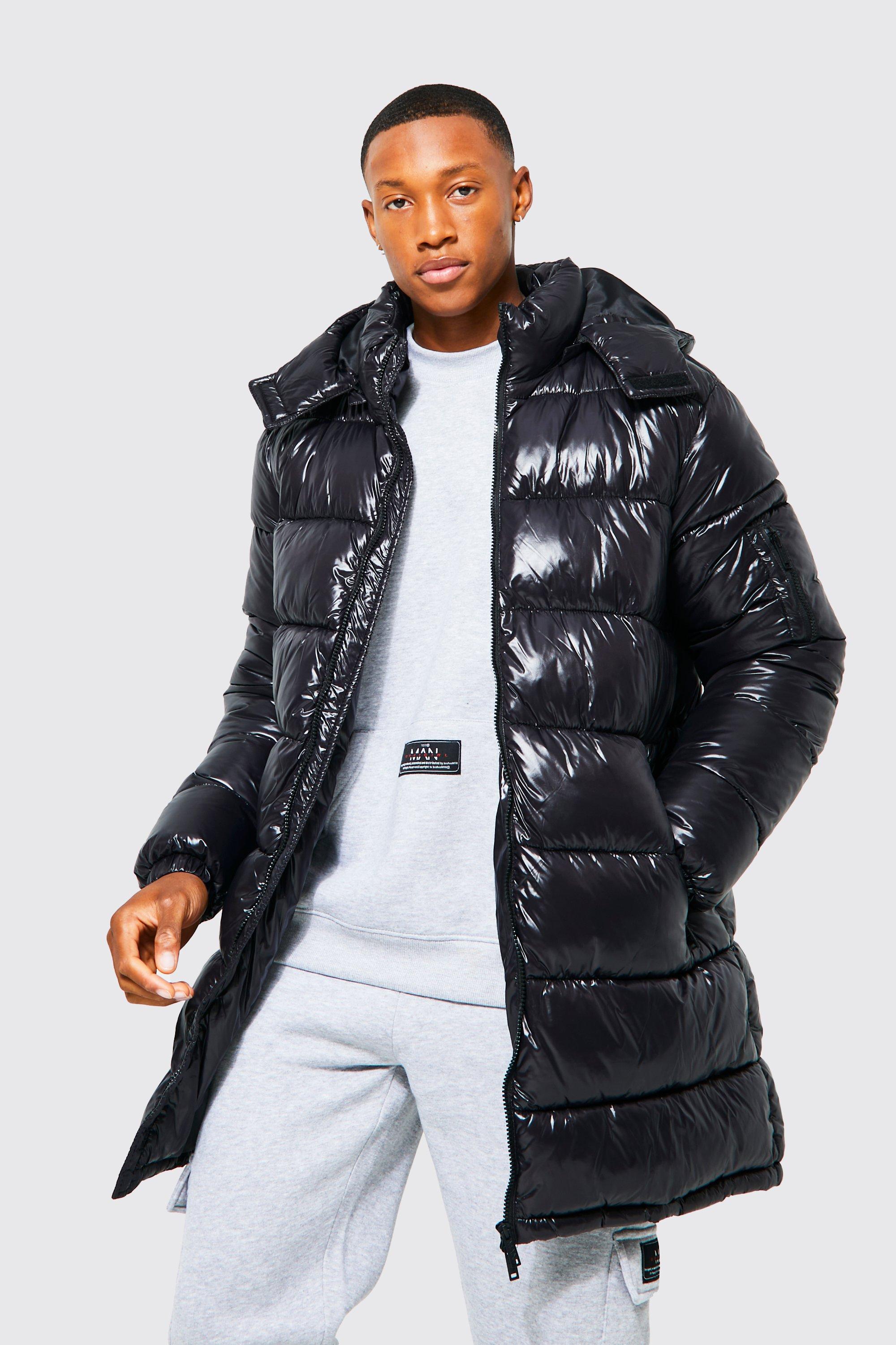 Longline Puffer With Drop Back Hem