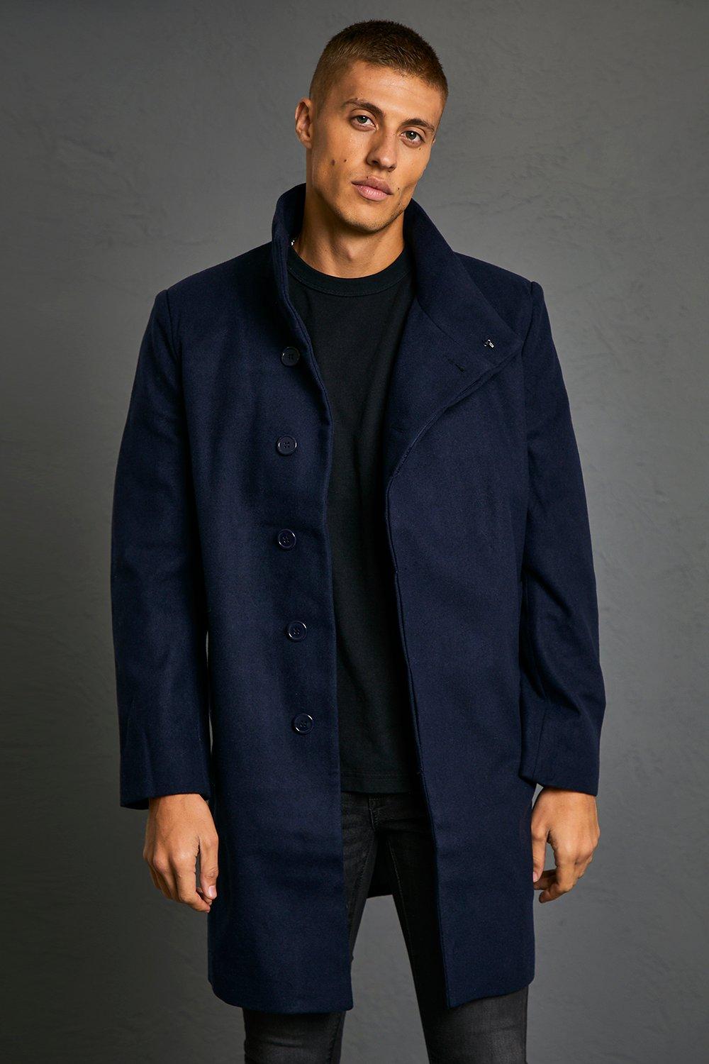 Mens on sale navy overcoat