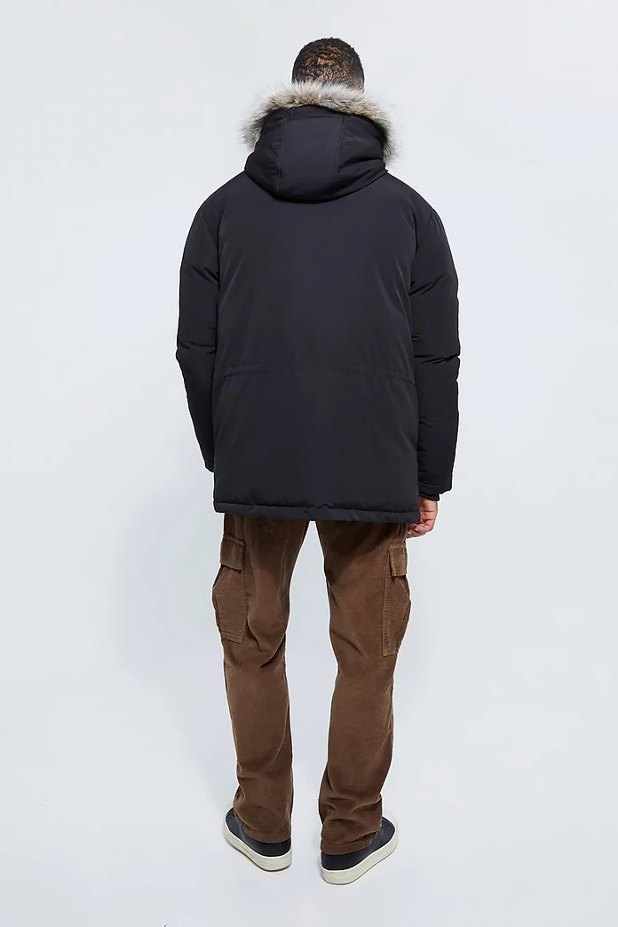 Faux Fur Hooded Arctic Parka | boohooMAN USA Faux Fur Hooded Arctic Parka | boohooMAN USA
