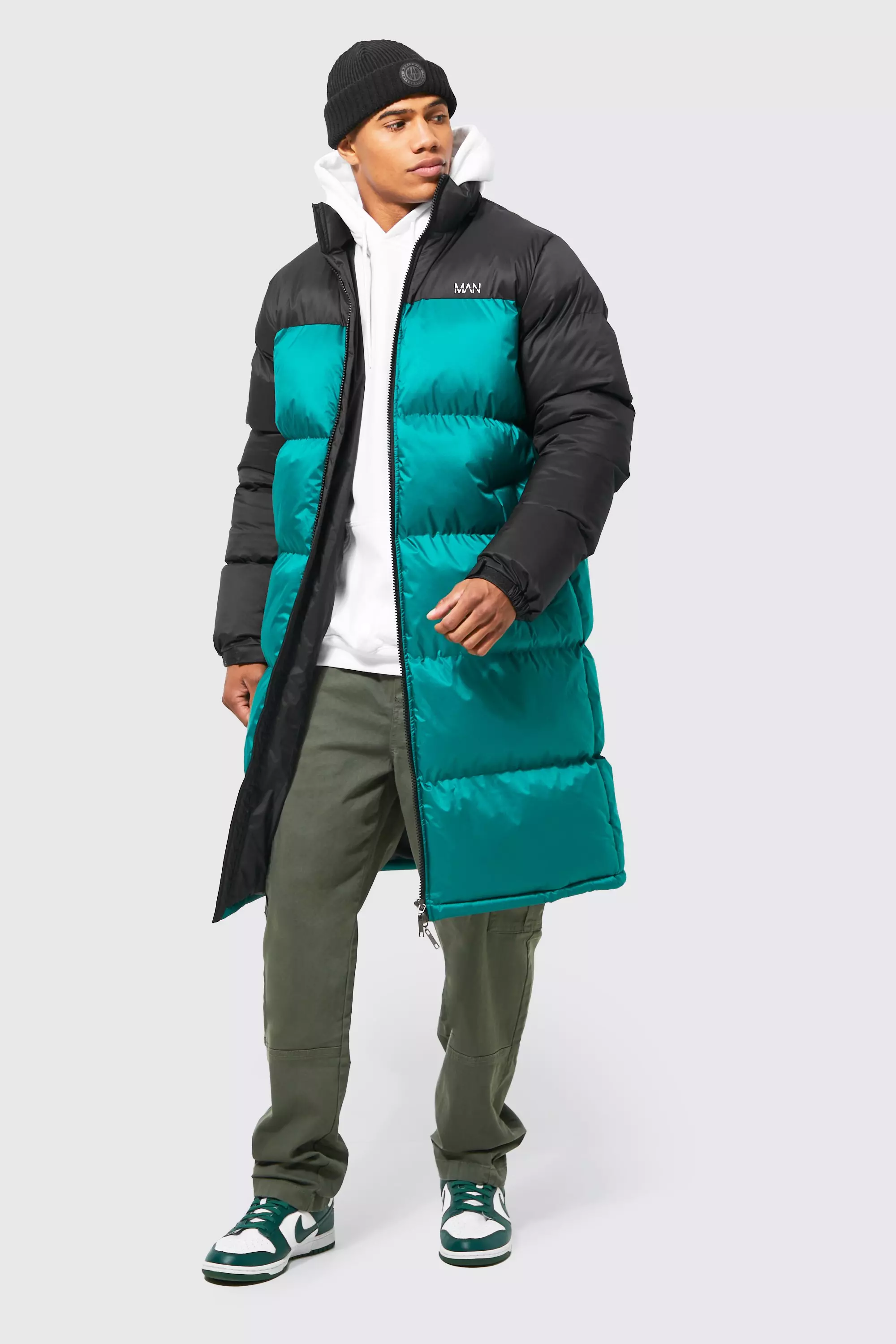 Men's Green Puffer Jackets | Men's Green Puffer Coats | boohooMAN USA