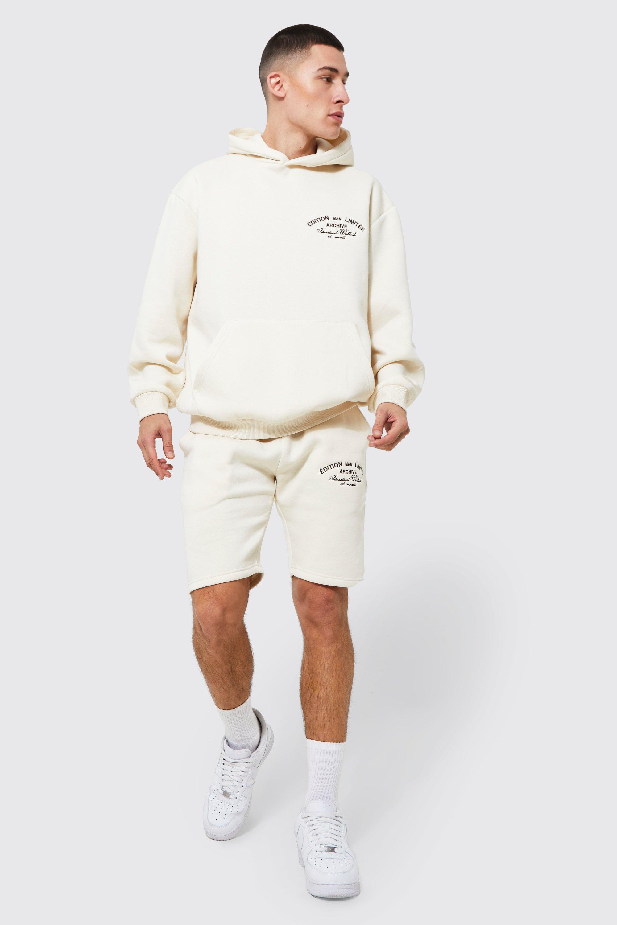 Oversized Edition Man Hooded Short Tracksuit boohooMAN USA