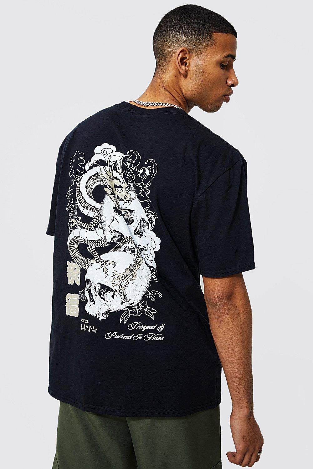 Oversized Overdyed Dragon Graphic T-shirt