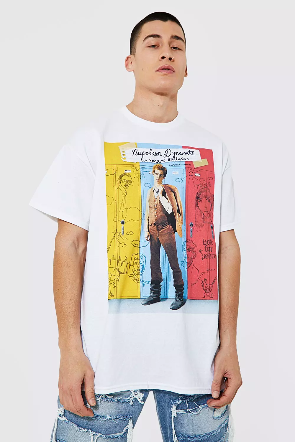 White Oversized Napoleon Dynamite License T-shirt alternative image