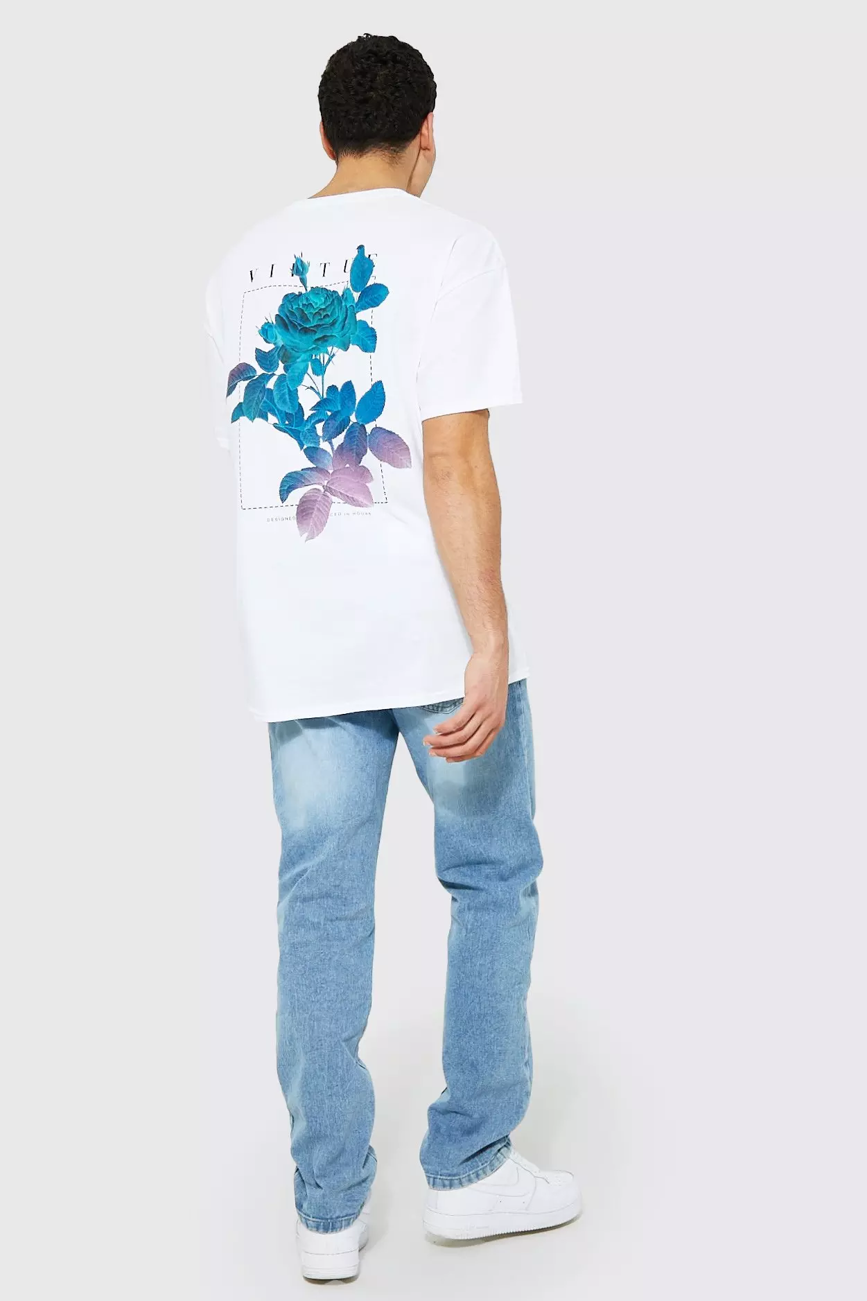 Oversized Virtues Back Graphic T-shirt | boohooMAN USA