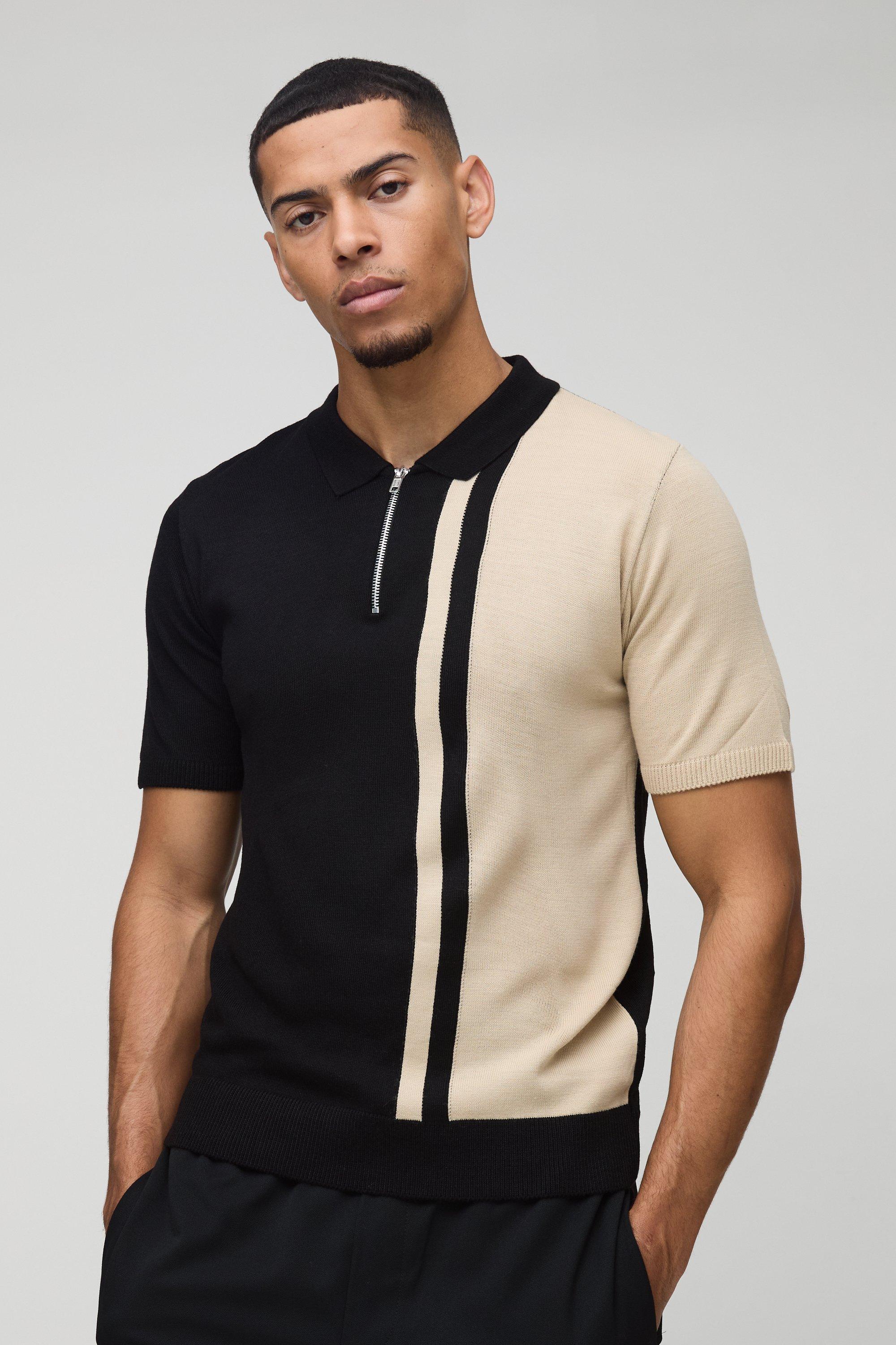 Muscle fit knitted outlet polo