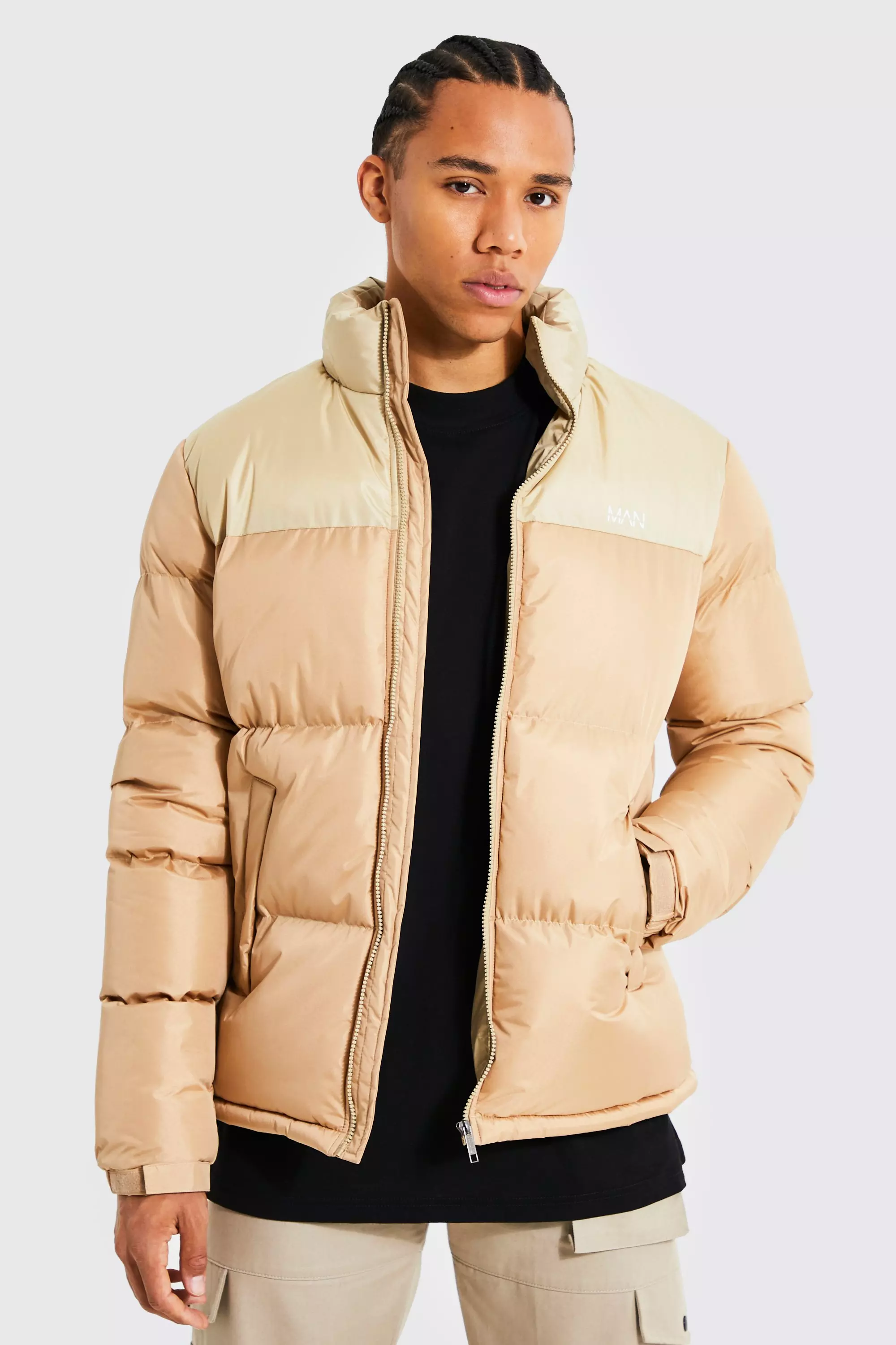 Tall Man Dash Colour Block Puffer Tan