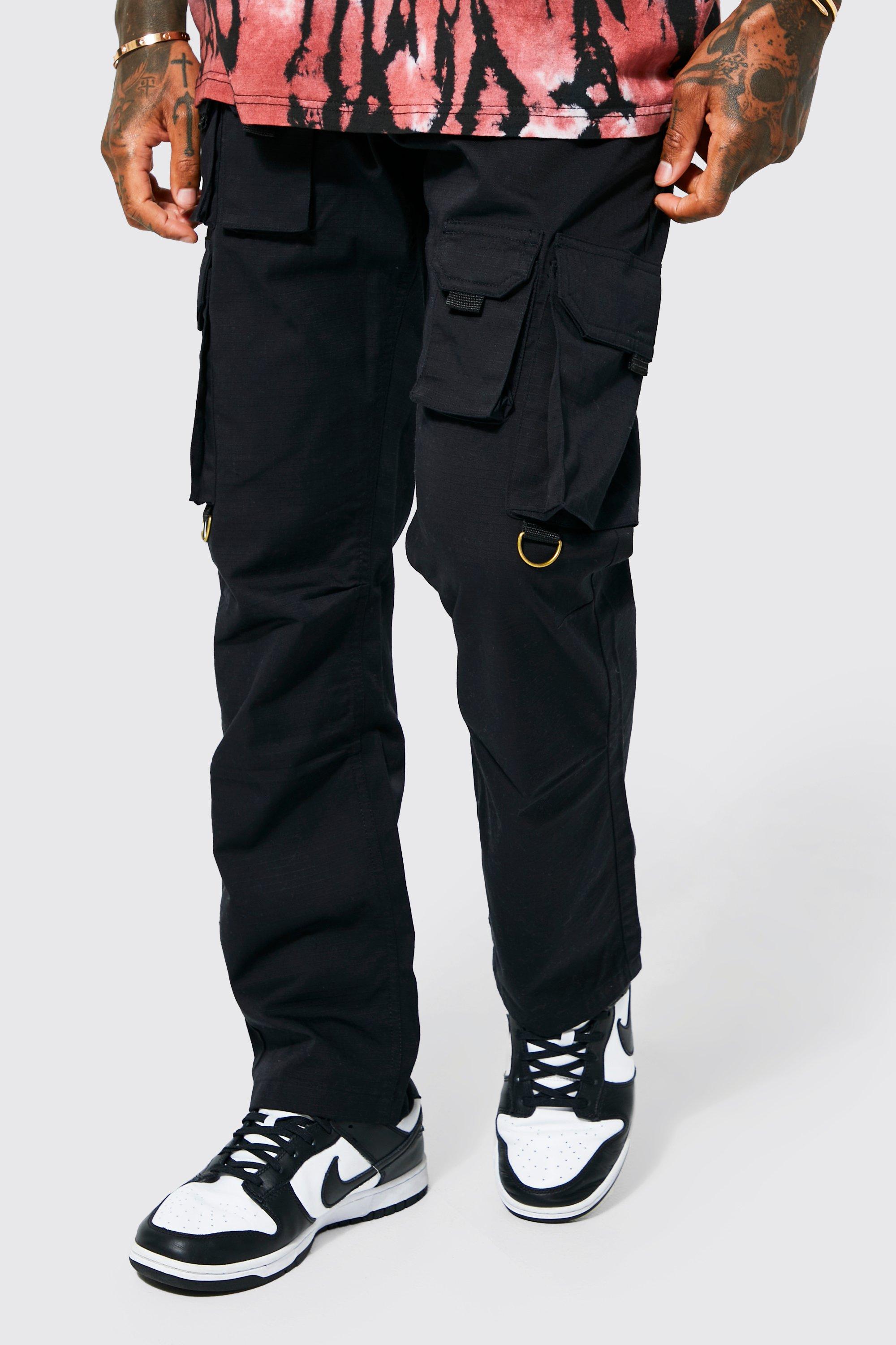 cargo black pants mens