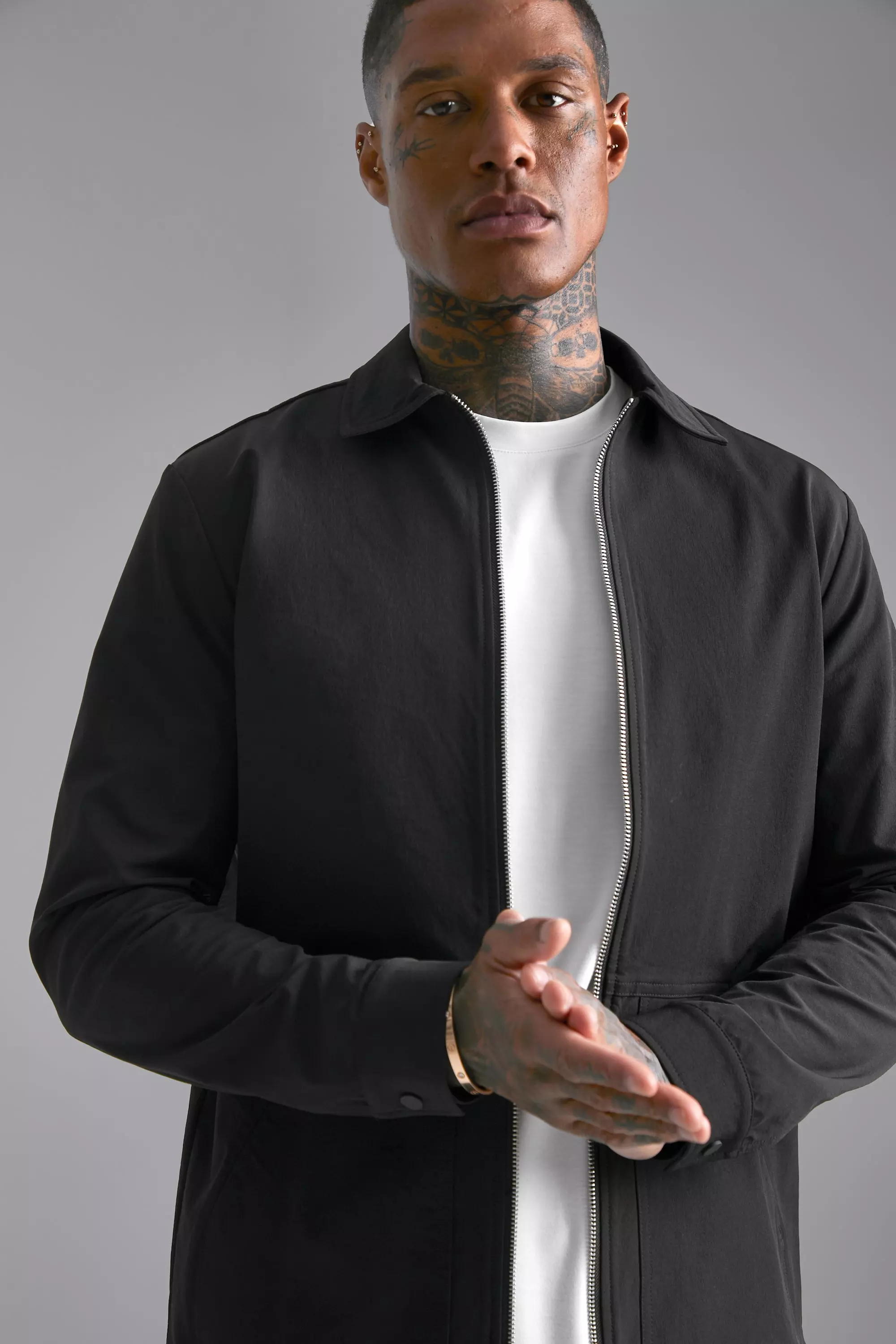 Black Nylon Regular Fit Technical Jacket alternative image