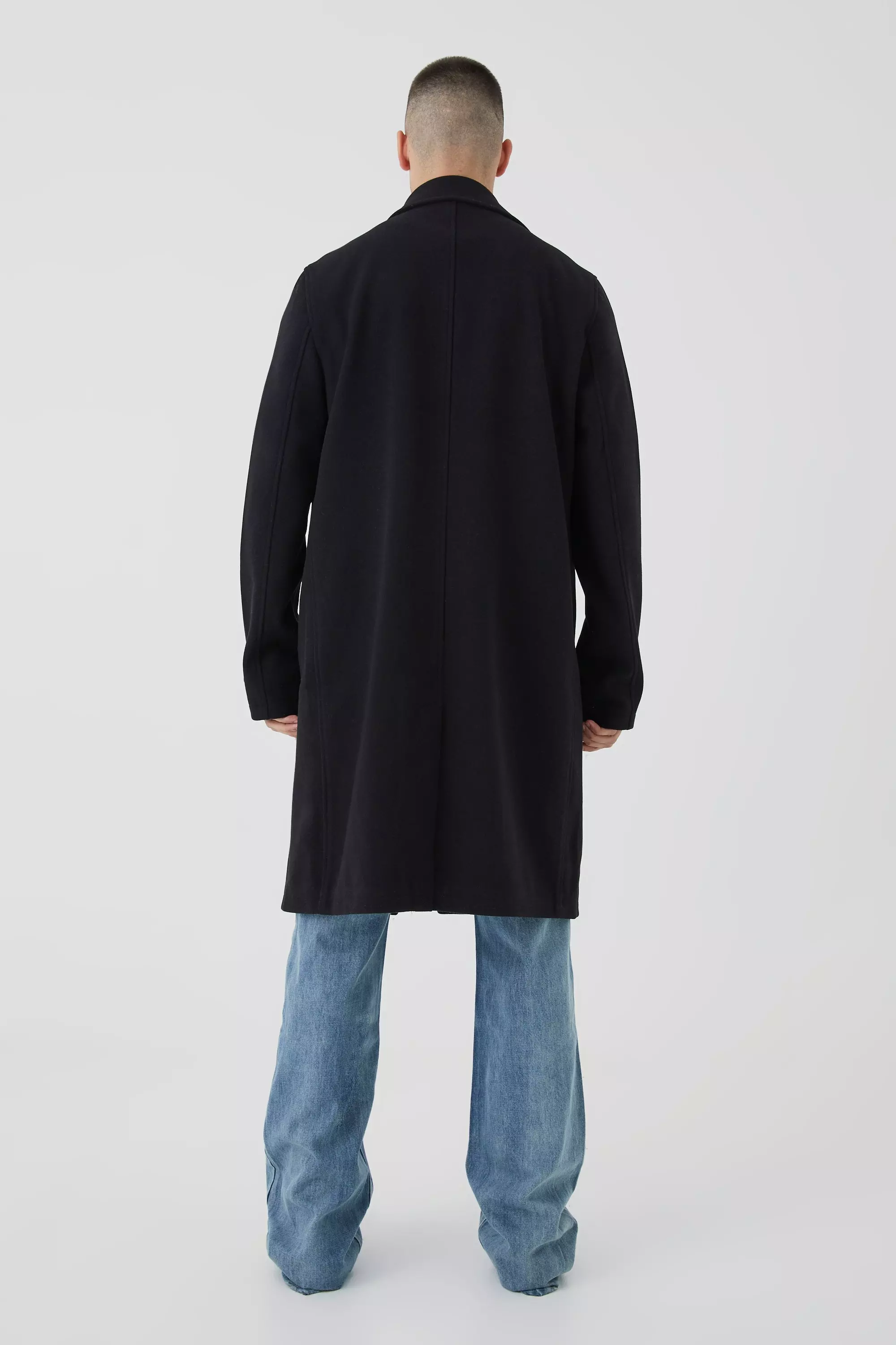 Tall zweirehiger Mantel in Wolloptik, Black alternatives Bild
