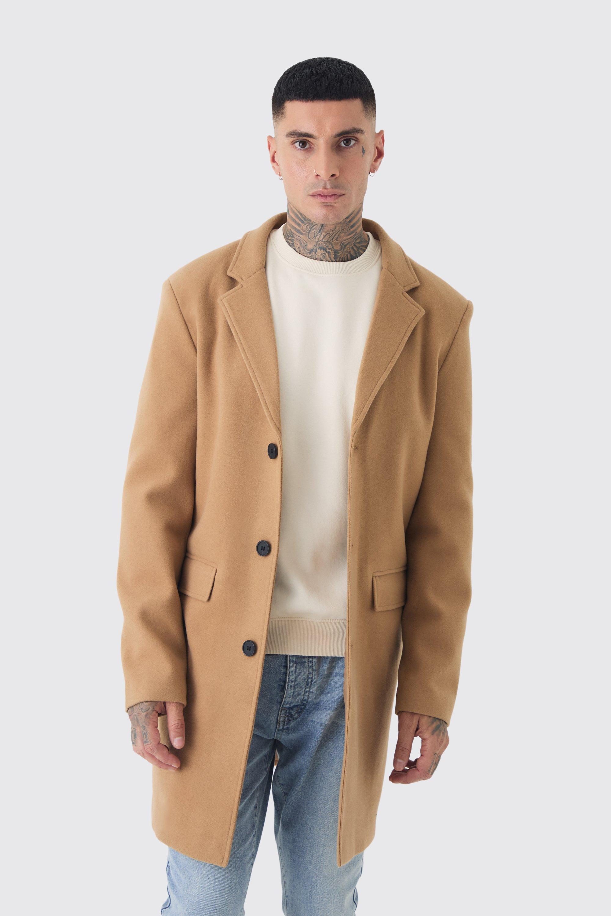 Men s Camel Coats Men s Camel Jackets boohooMAN UK