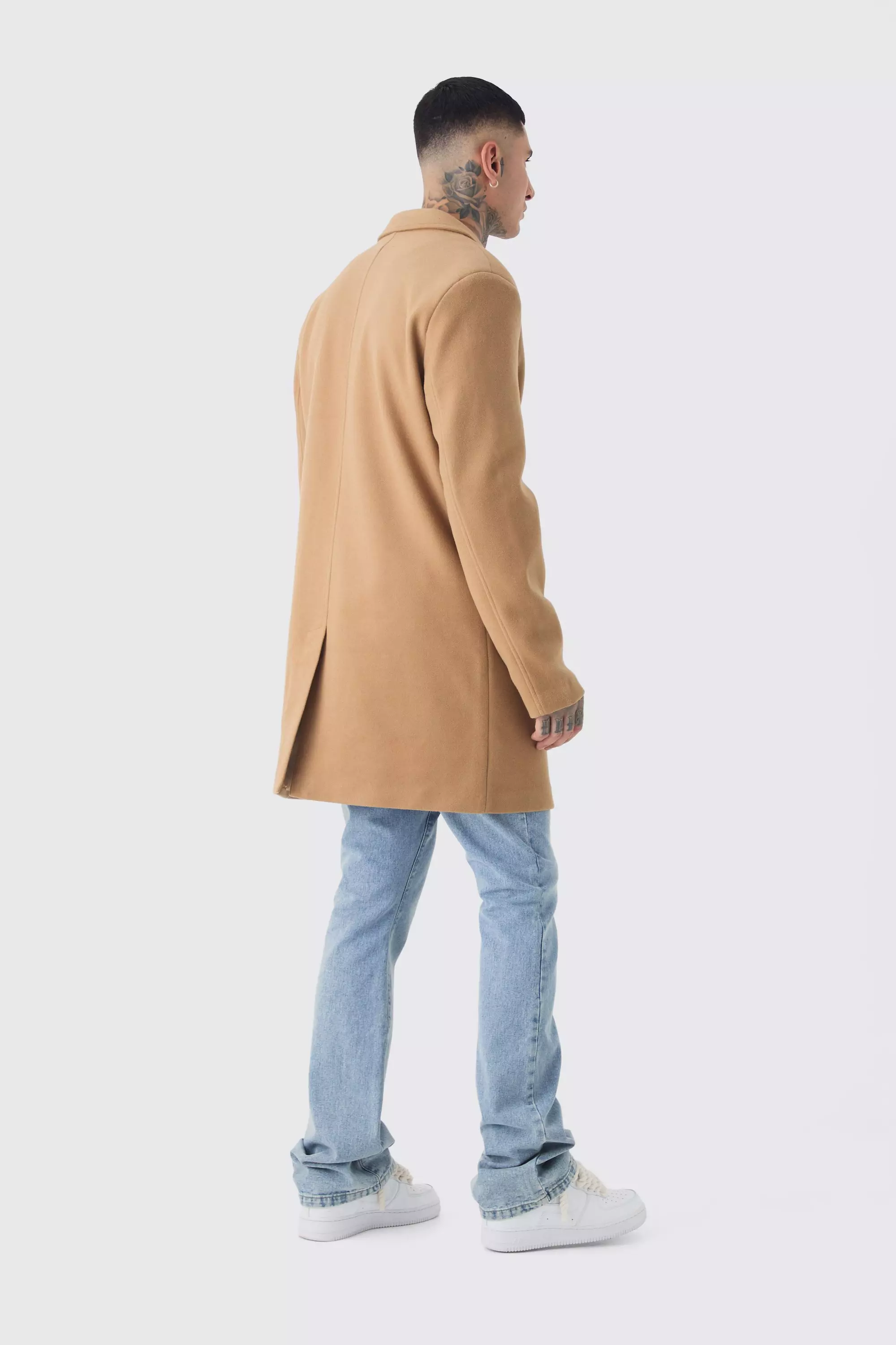 Tall einreihiger Mantel in Wolloptik, Camel alternatives Bild