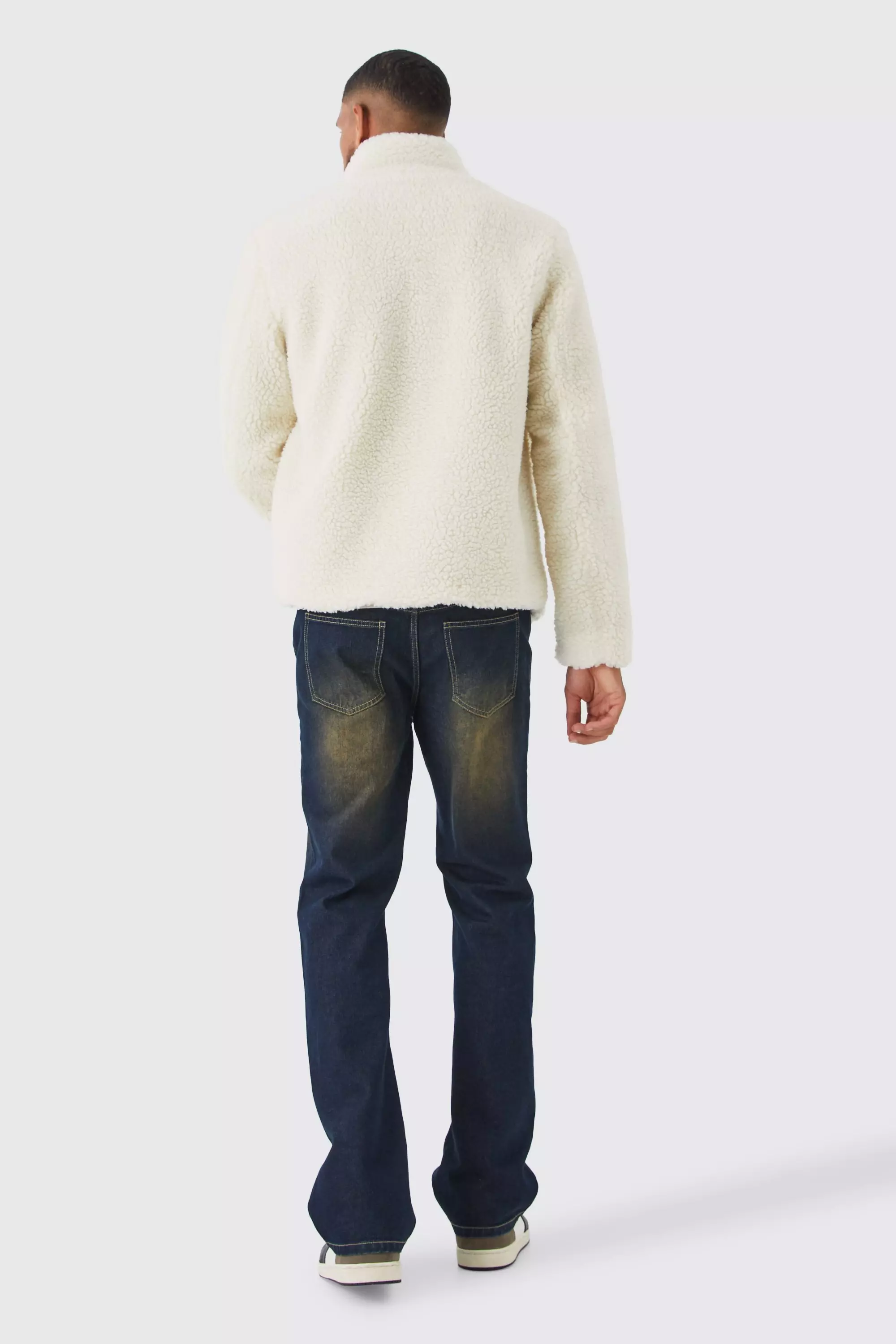 Tall Borg Jacke mit Trichterkragen boohooMAN DE