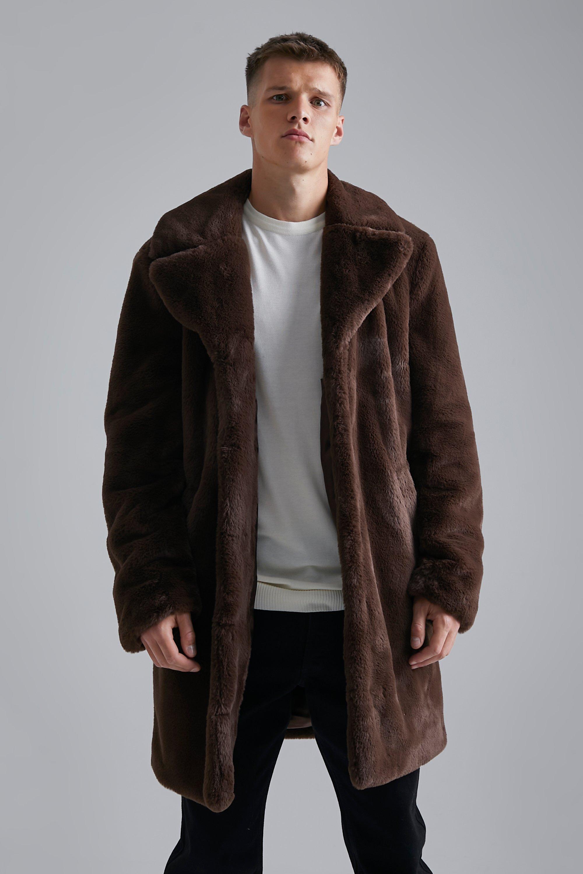 boohooMAN Men's Oversized Faux Fur Lounge Set