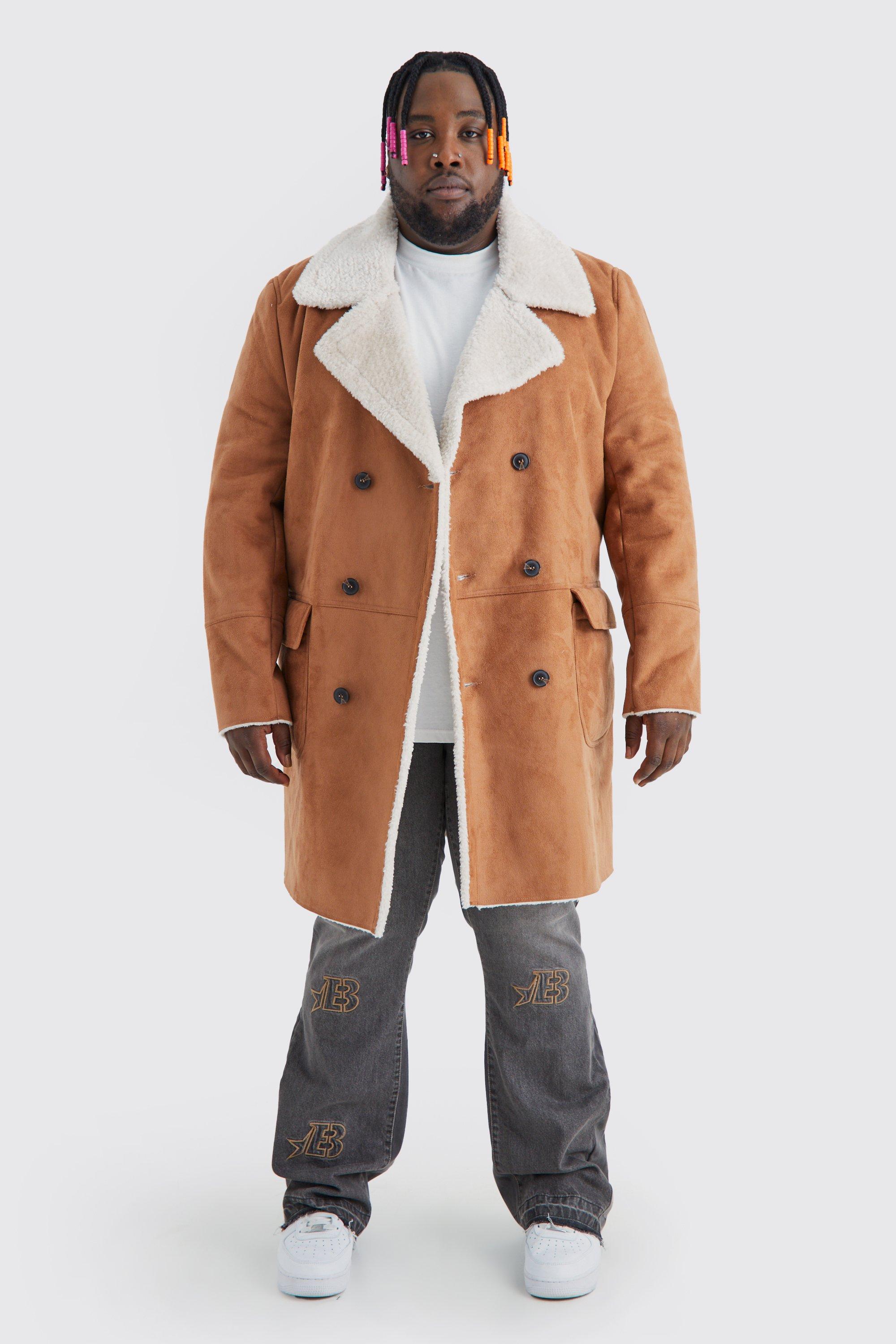 Boohooman double breasted wool on sale overcoat