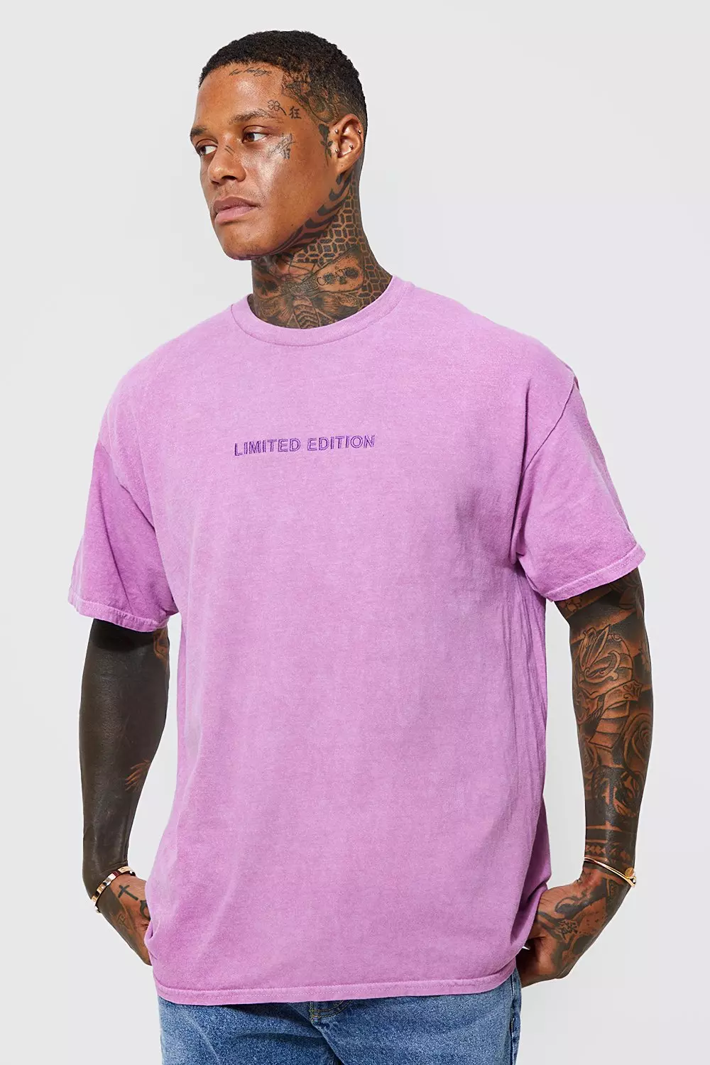 Limited Embroidered Overdye T-shirt Lilac