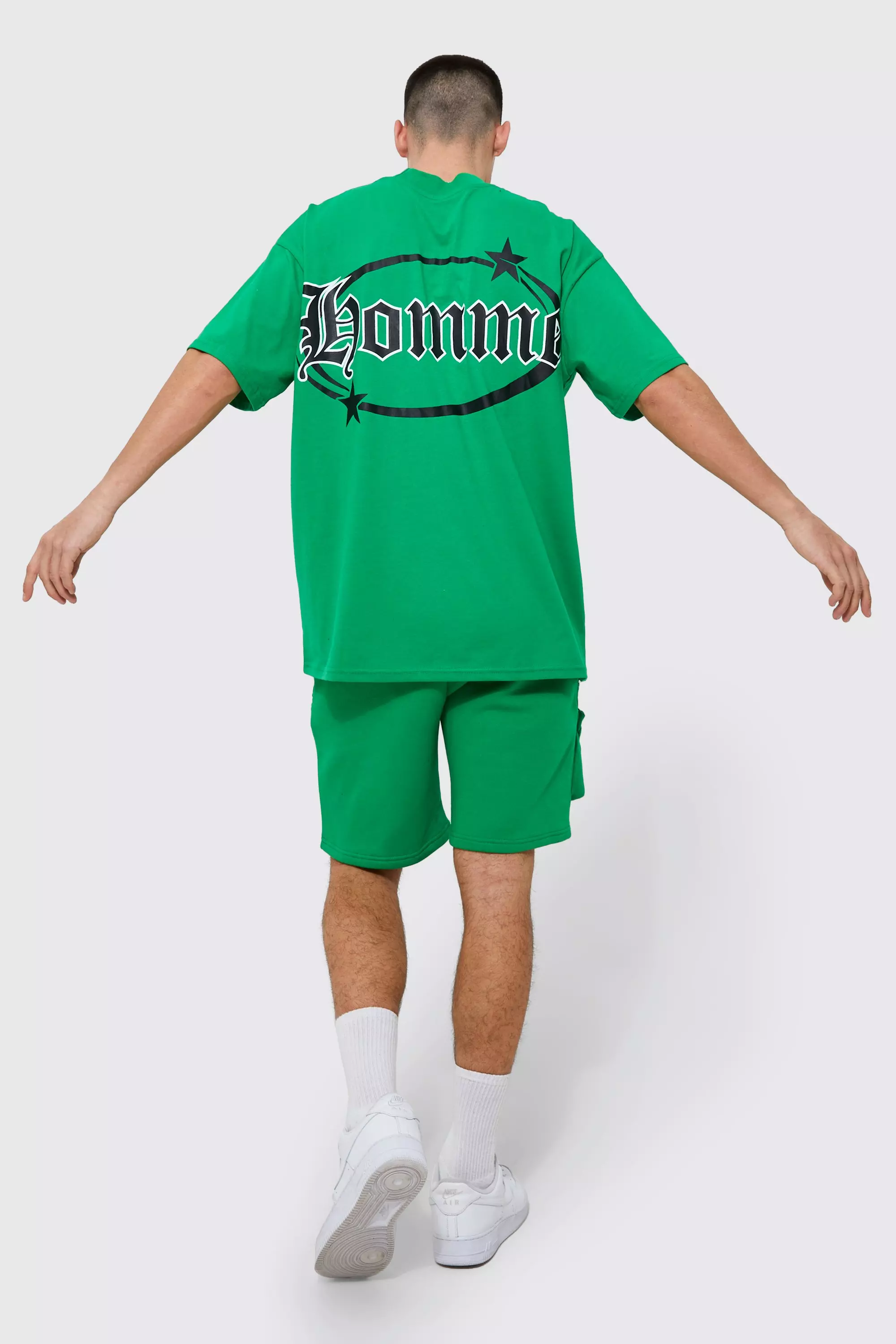 Oversized Homme T-shirt & Cargo Short Set | boohooMAN USA