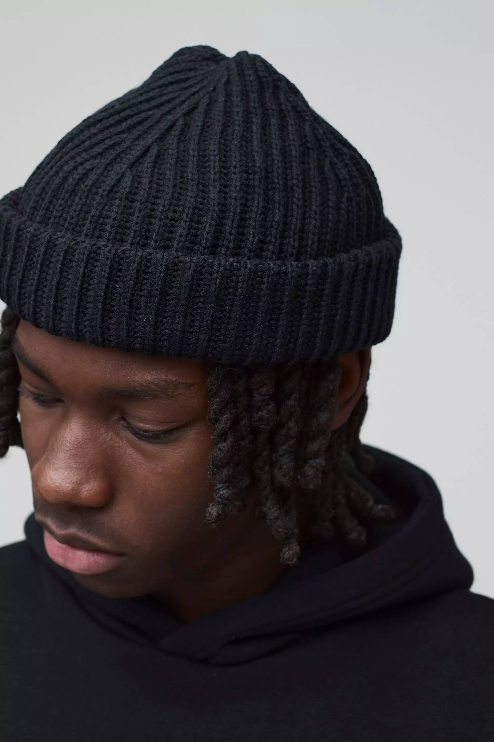 Ribbed Micro Beanie Black